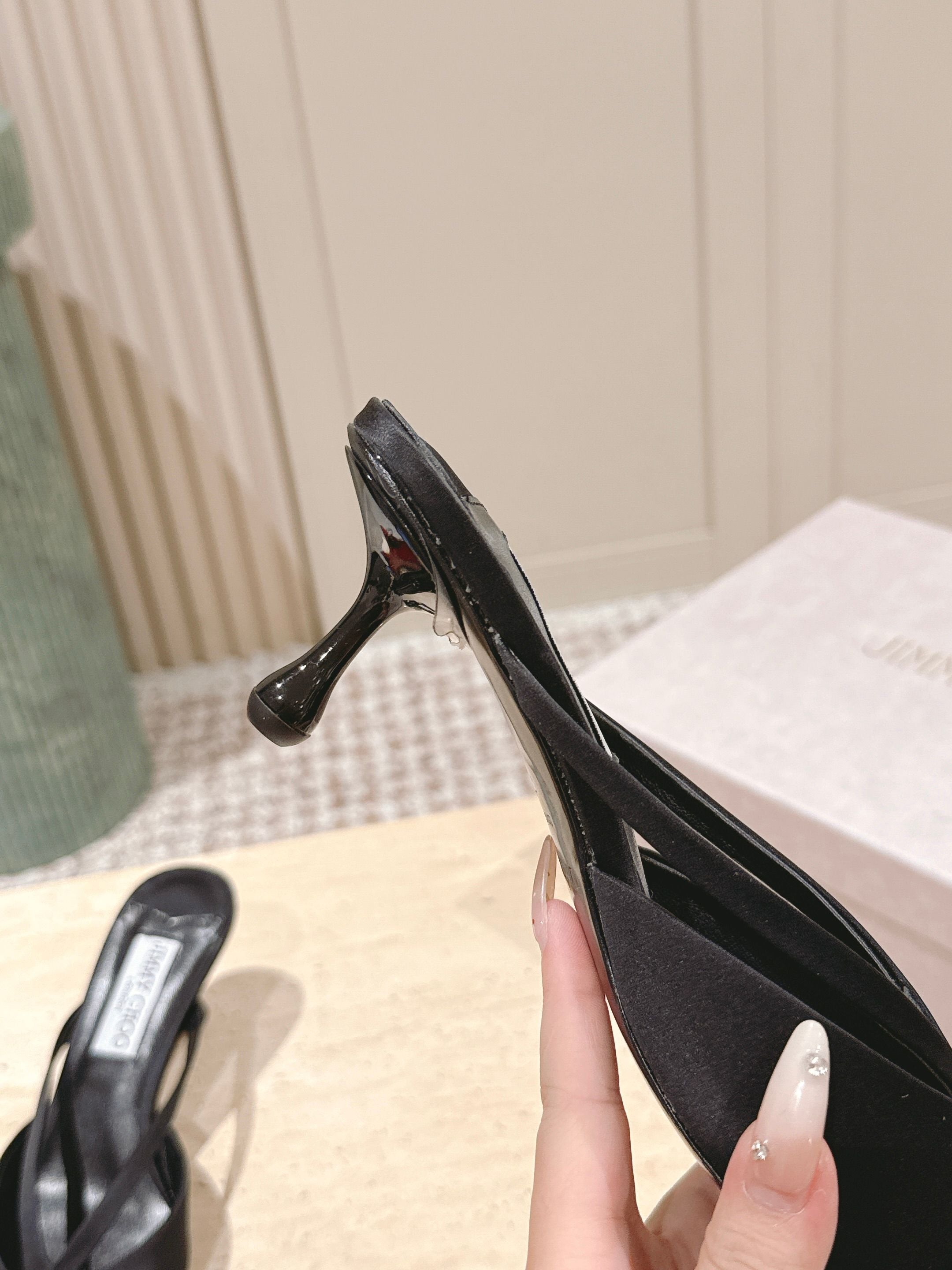 Jimmy Sana Mule 50mm Black Satin Fabric 431842