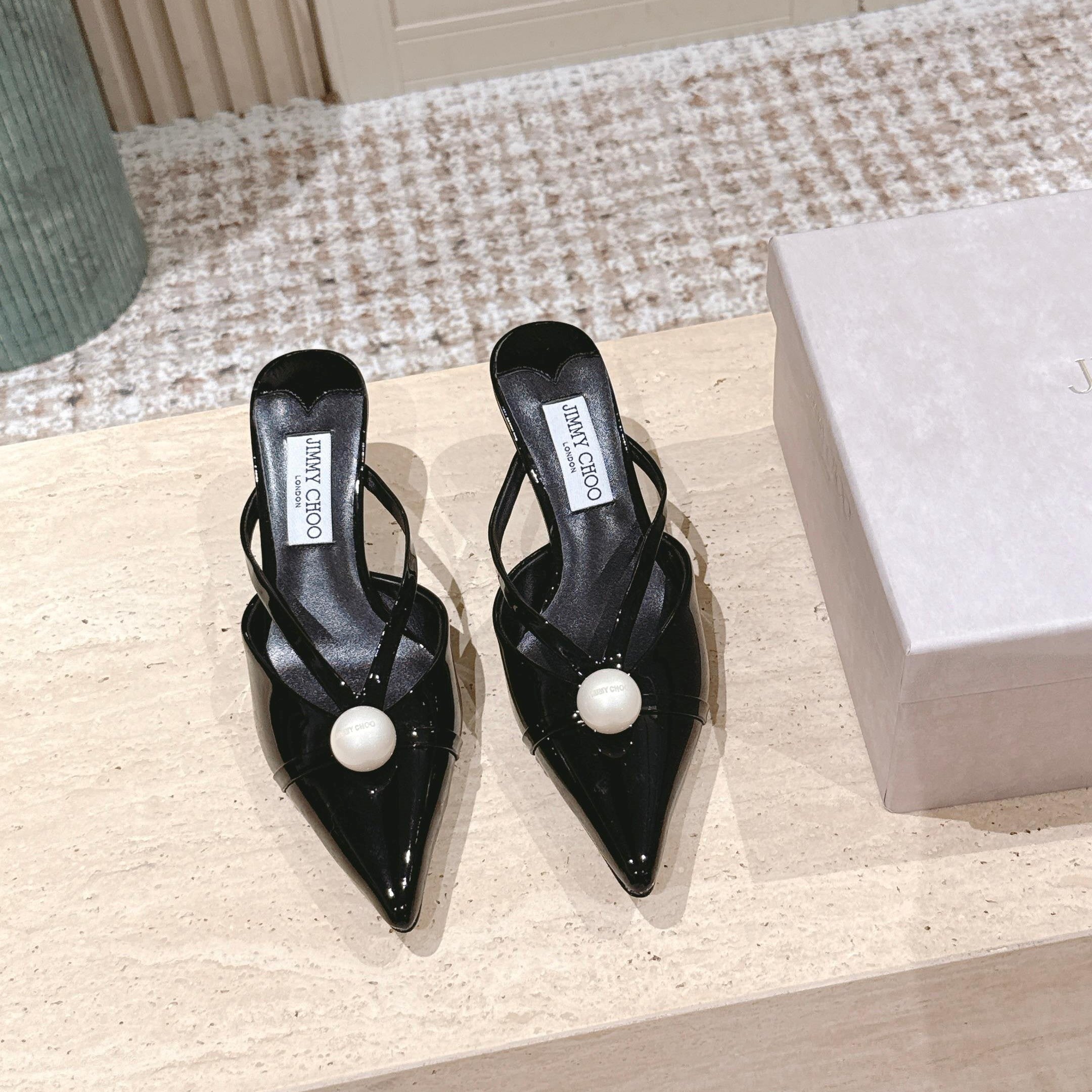 Jimmy Sana Mule 50mm Black Patent Leather 431843