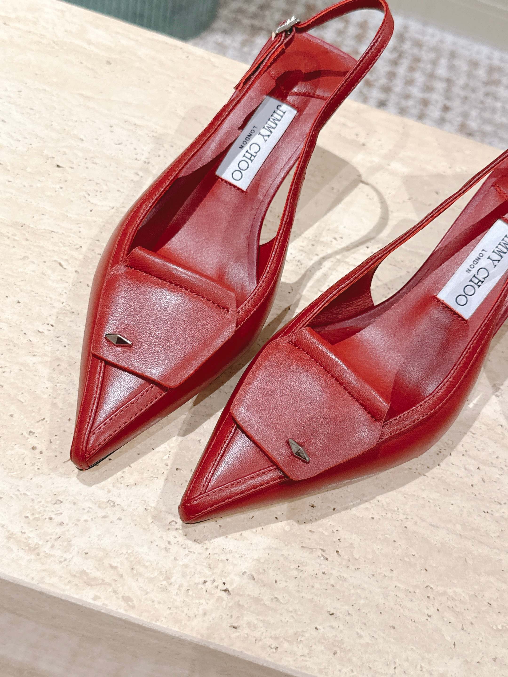Jimmy Frances Slingback 60mm Red Cowhide 431855