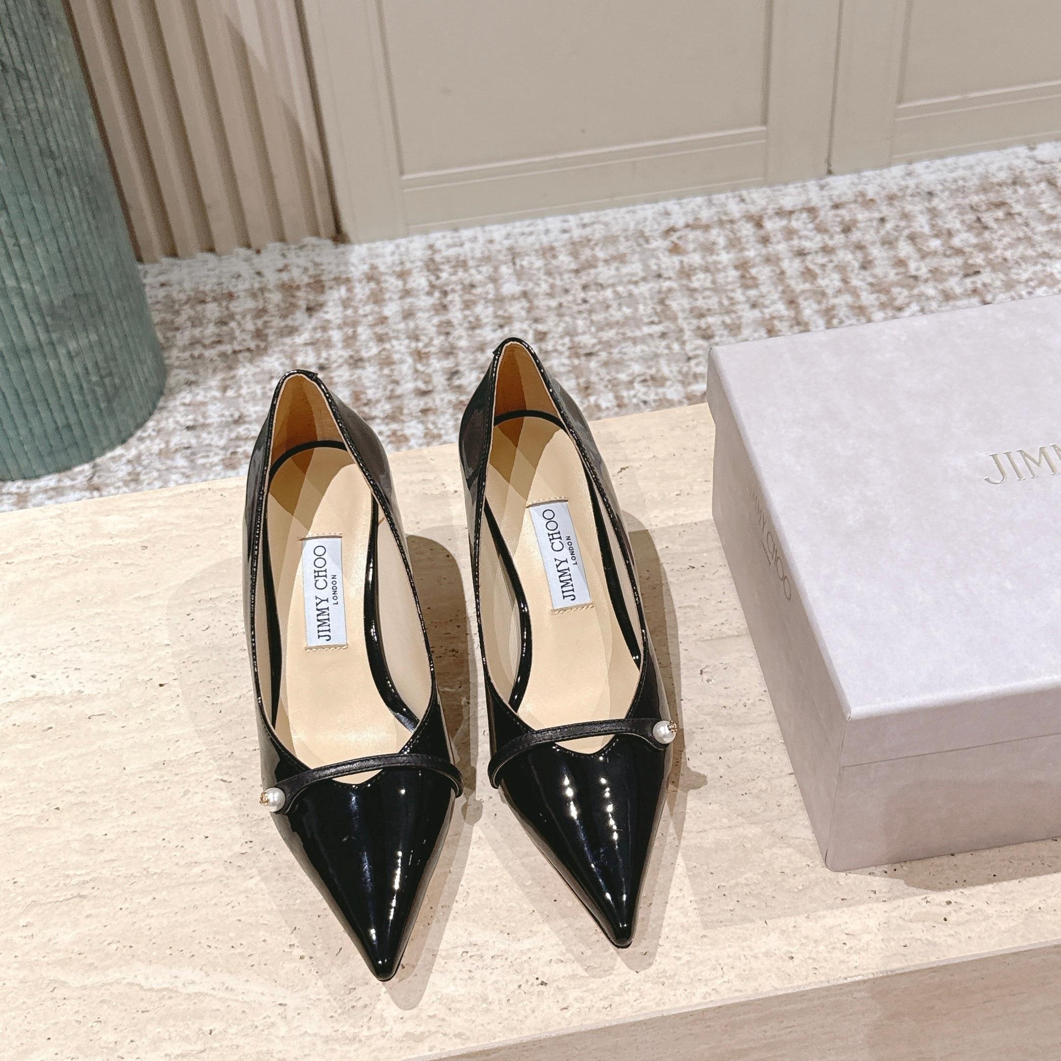 Jimmy 25 Amita Pump 65mm Black Patent Leather 431861