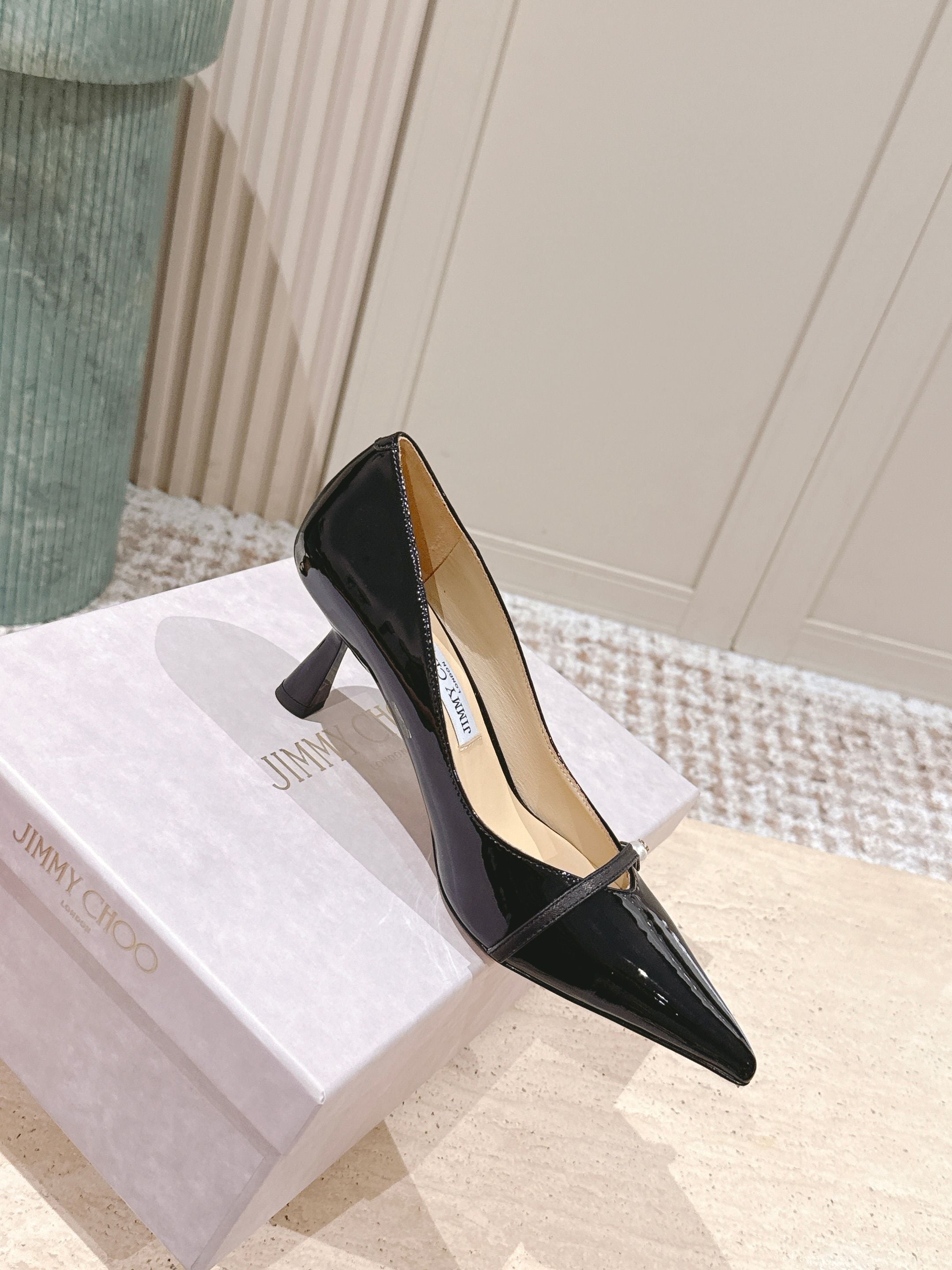 Jimmy 25 Amita Pump 65mm Black Patent Leather 431861