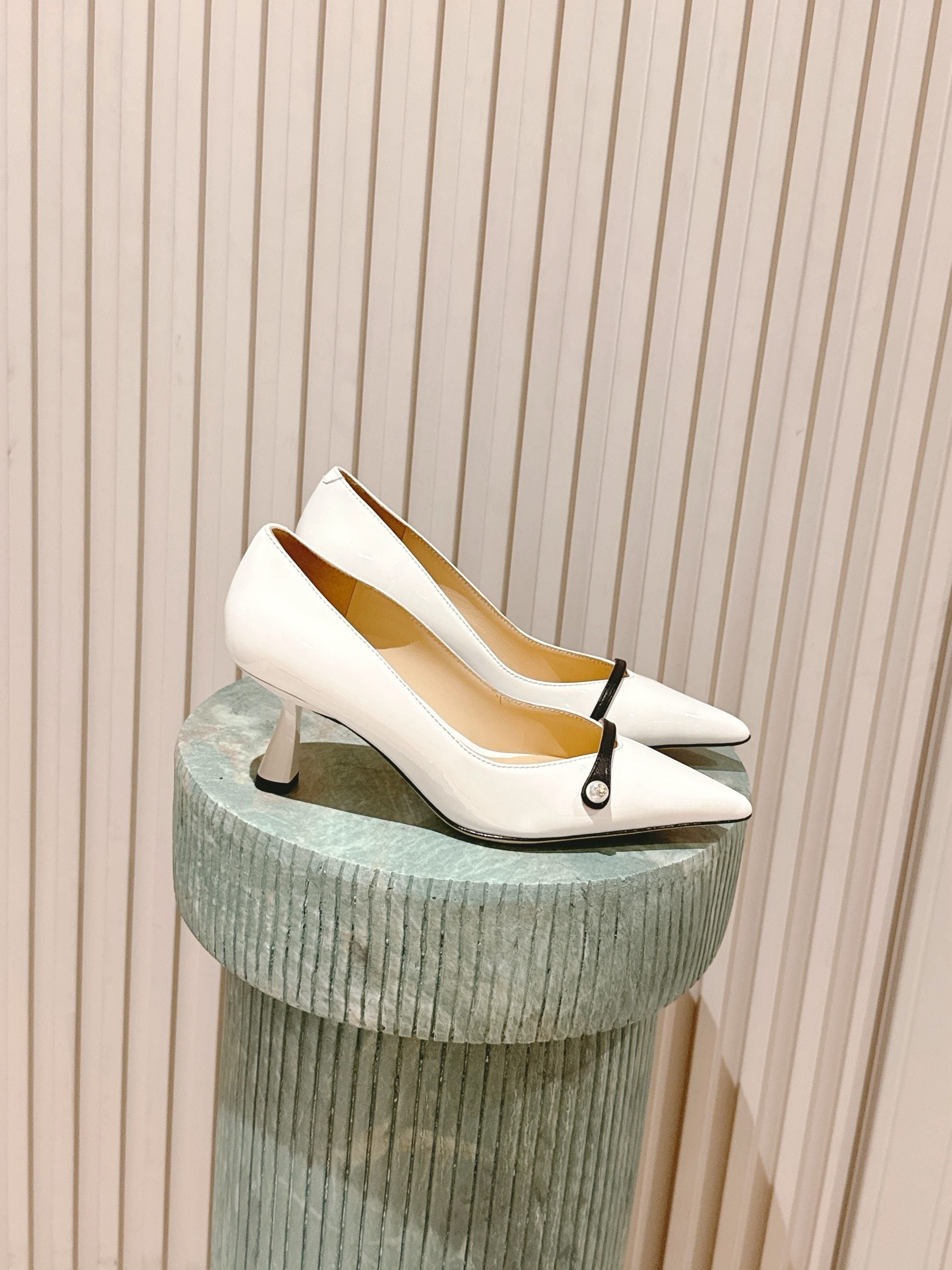 Jimmy 25 Amita Pump 65mm White Patent Leather 431862