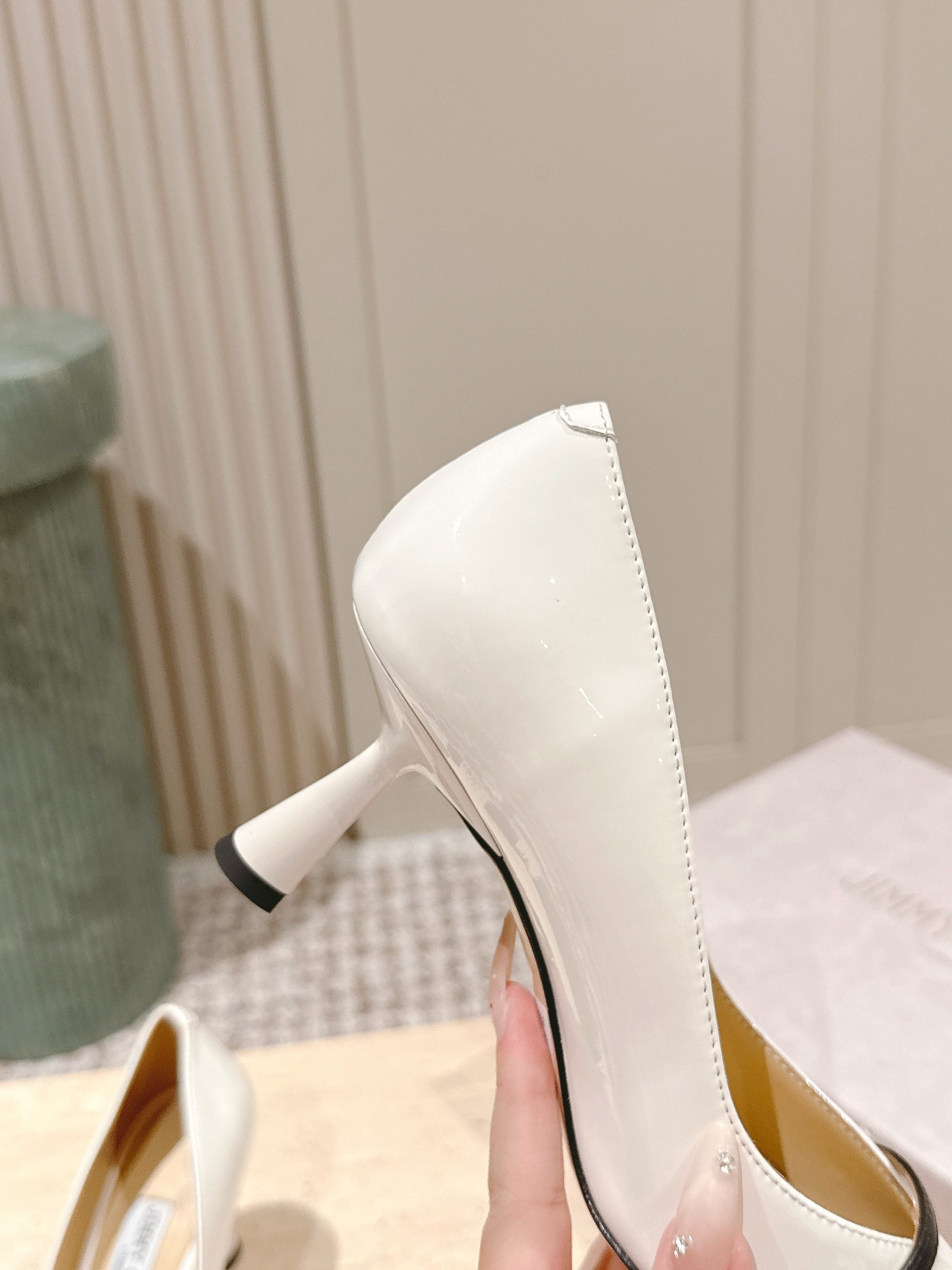 Jimmy 25 Amita Pump 65mm White Patent Leather 431862