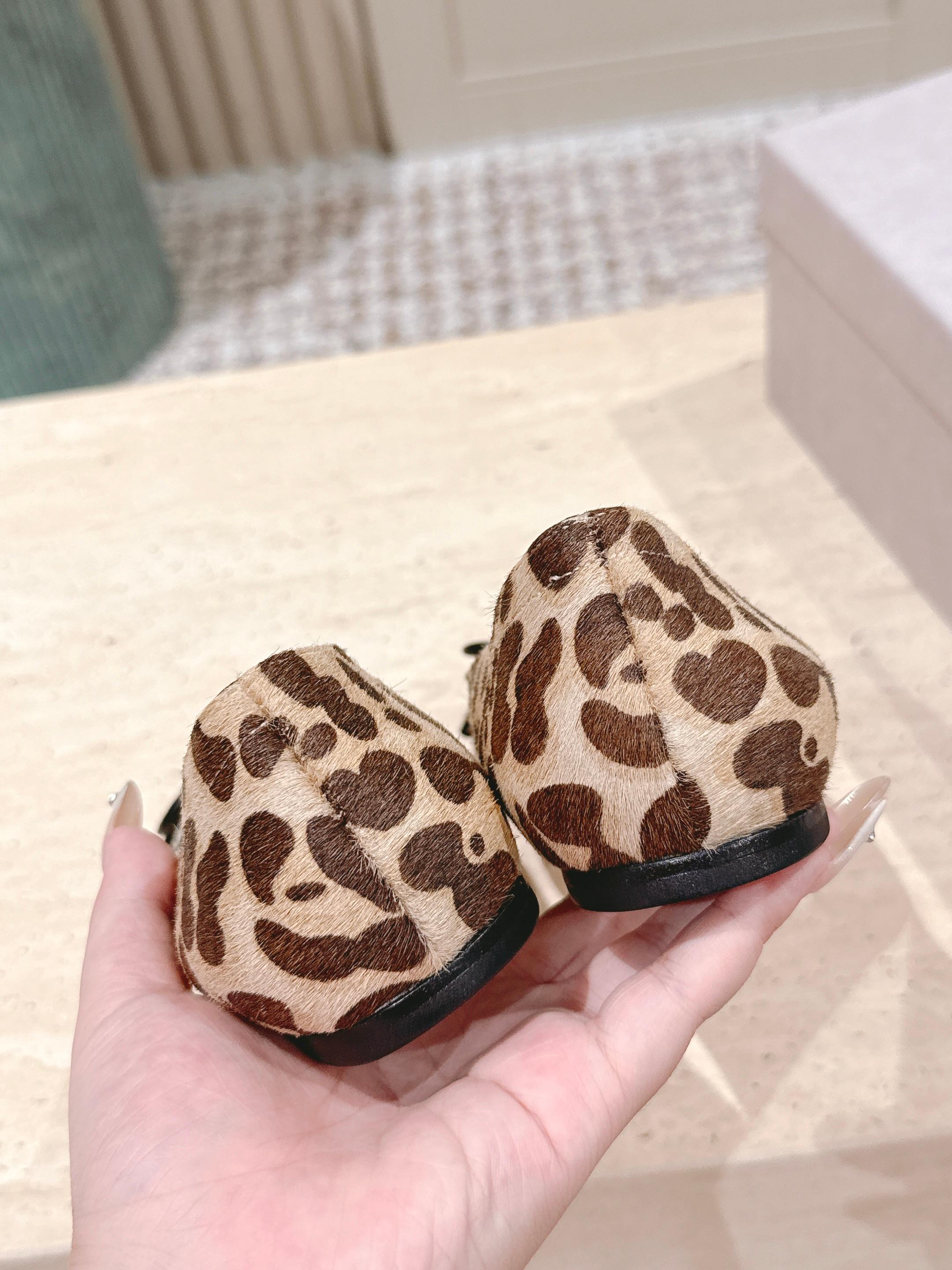 Jimmy 25s Leopard-Print Ballet Flats 10mm Zebra Hair & Sheepskin 431867