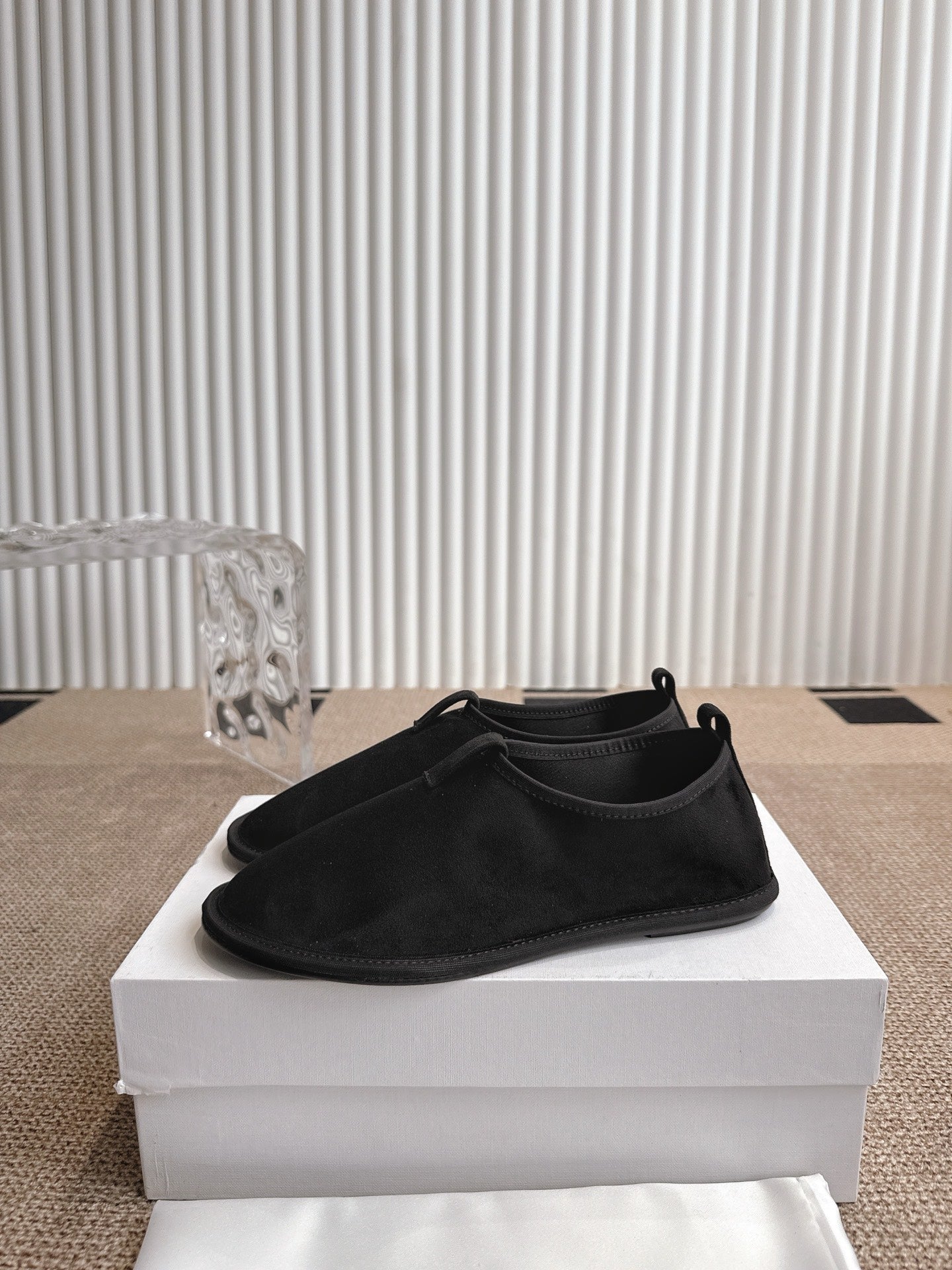The Row 25ss Flat Shoes Black Suede 443300
