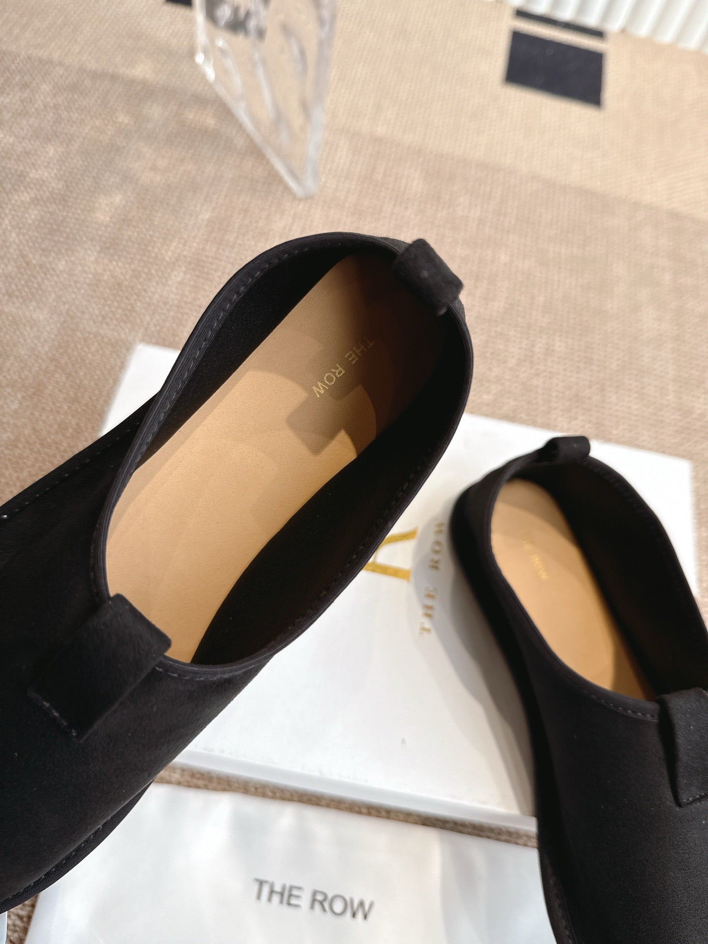 The Row 25ss Flat Shoes Black Suede 443300