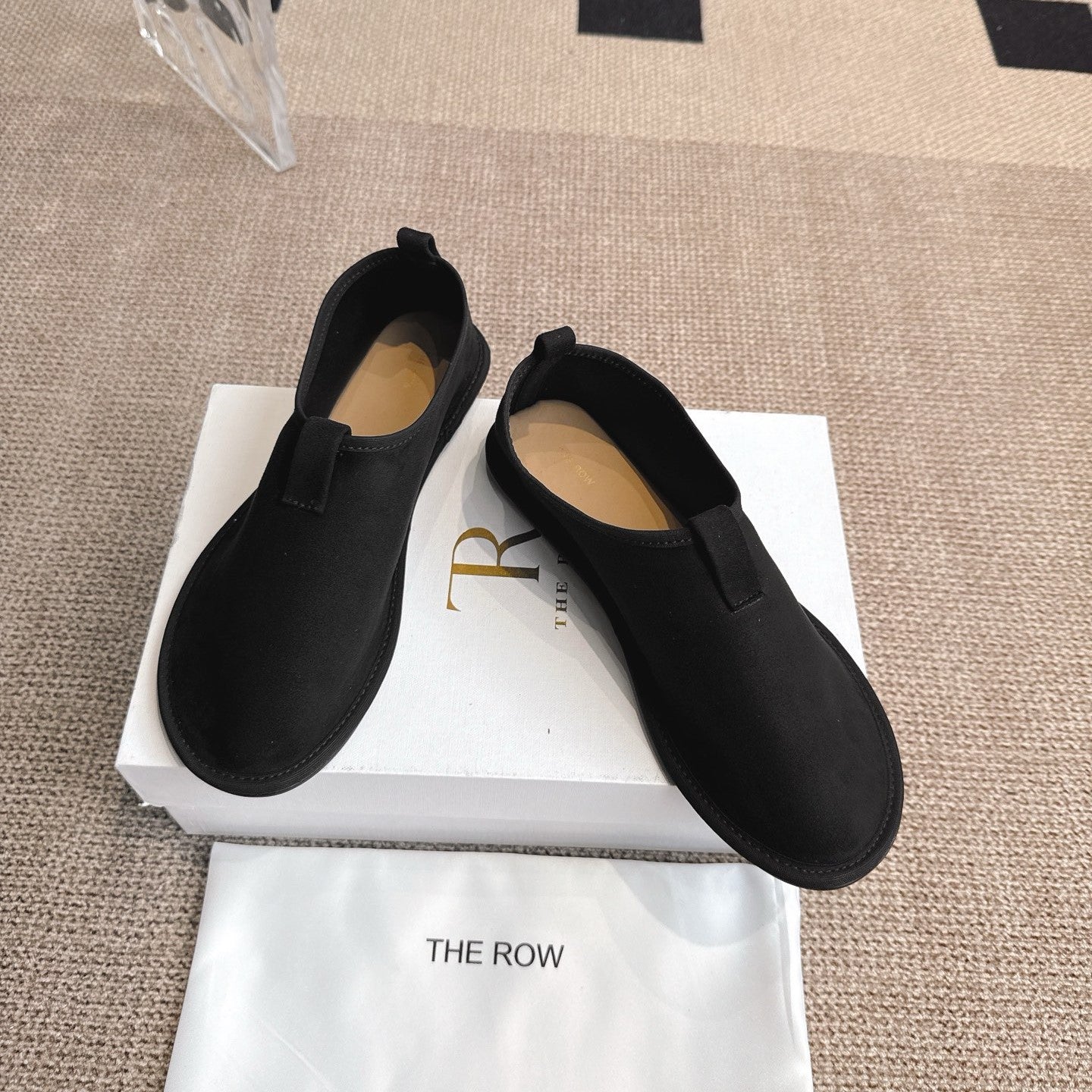 The Row 25ss Flat Shoes Black Suede 443300