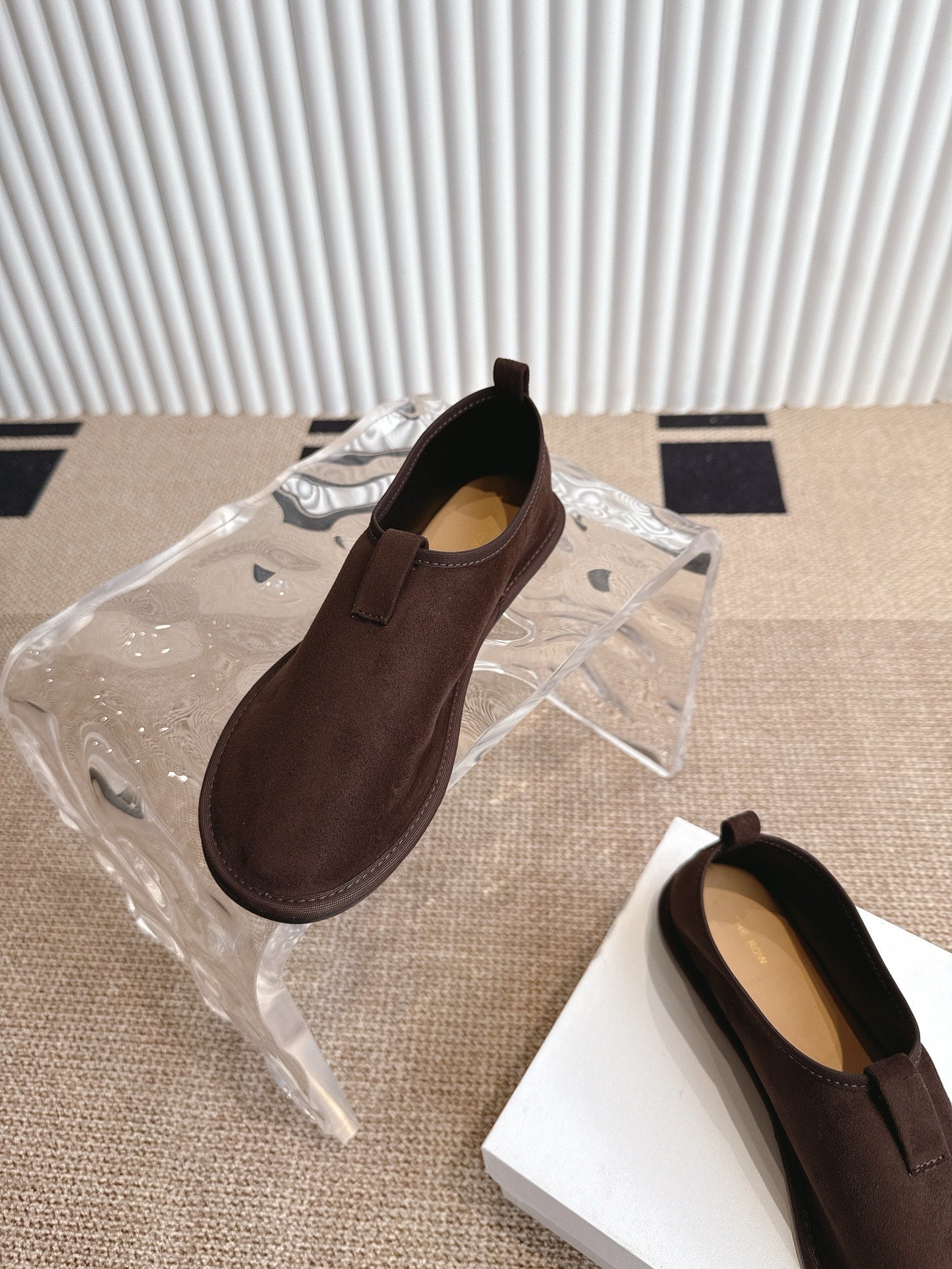 The Row 25ss Flat Shoes Dark Brown Suede 443299