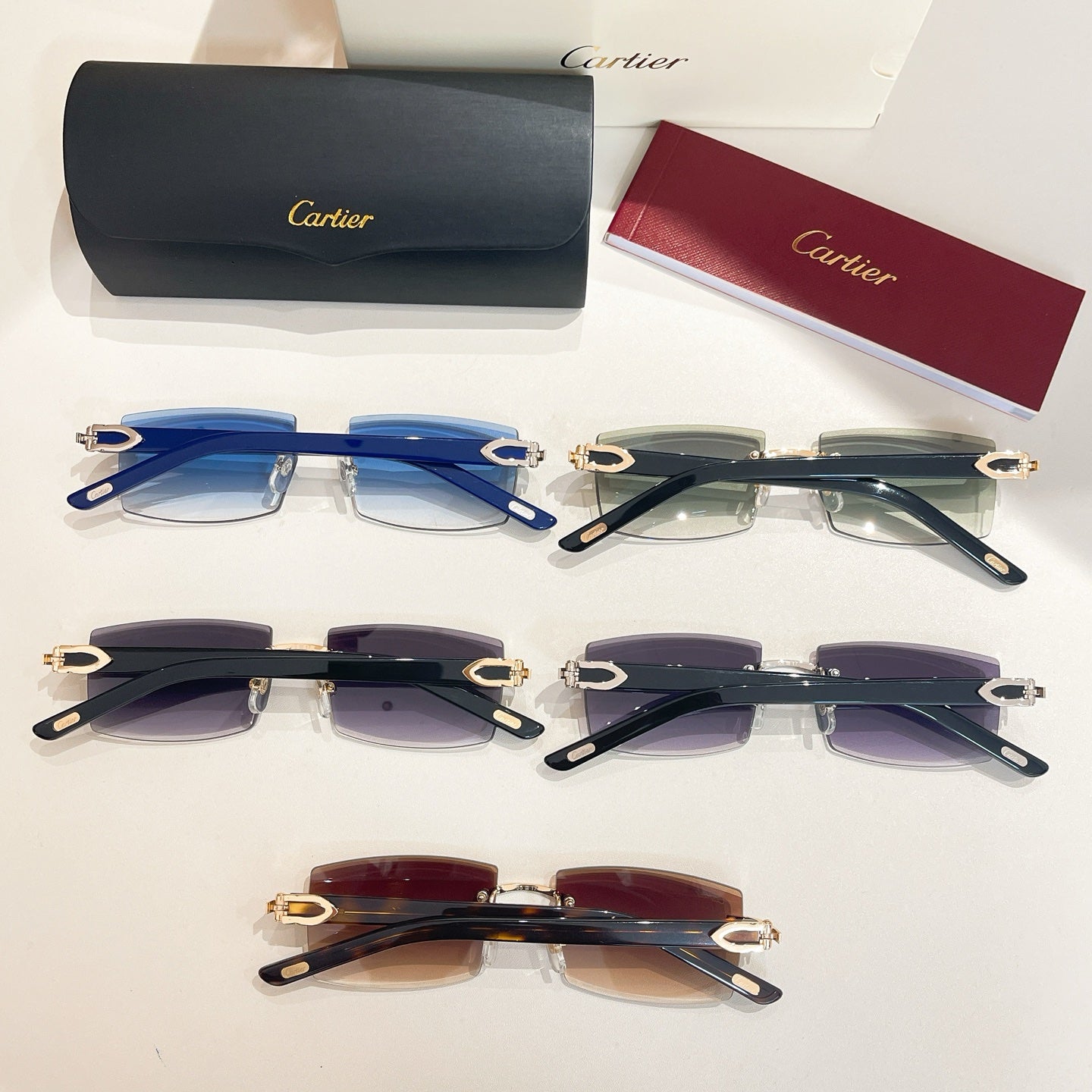 C DE RIMLESS RECTANGULAR FRAME SUNGLASSES 571828 IN METAL