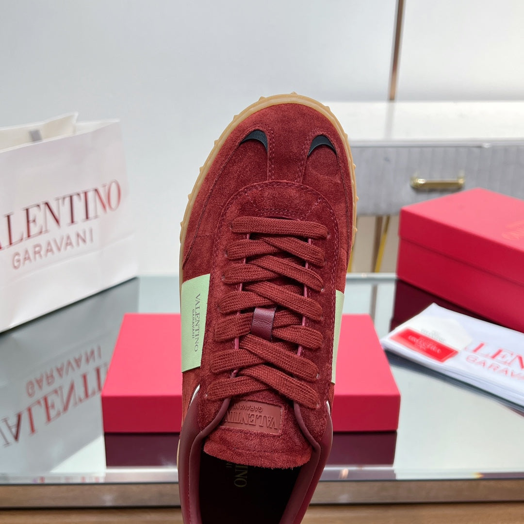 Valentino 25s Upvillage Sneakers In Red Suede
