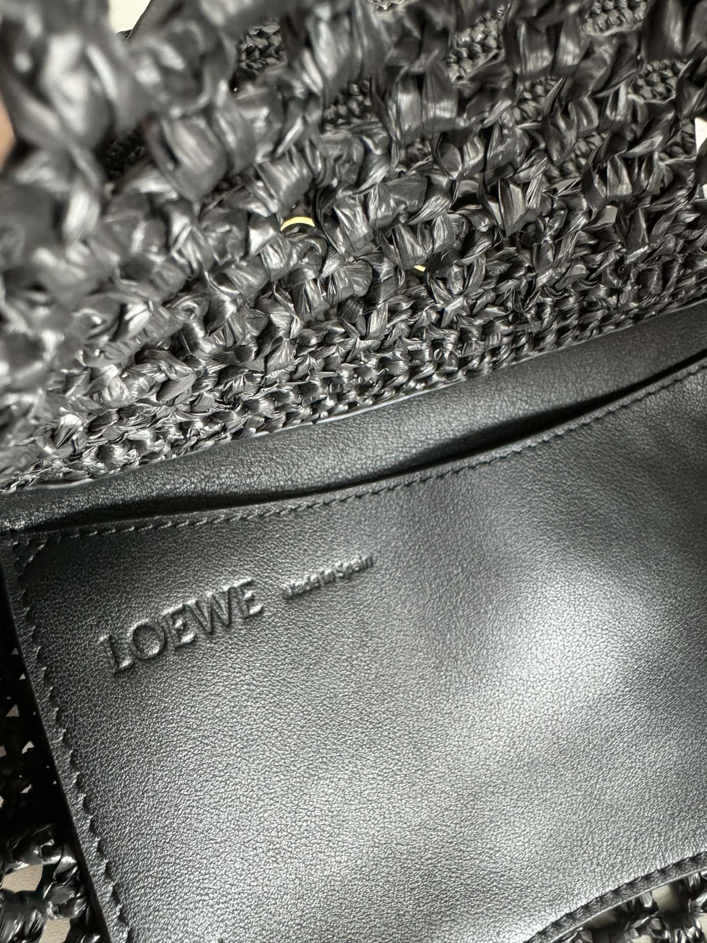Loewe Medium Ola Bag 26 Black Raffia