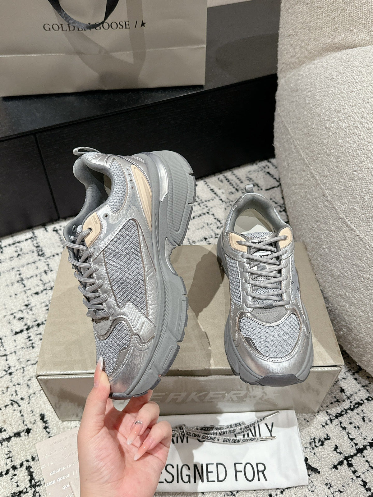 GGDB Marathon Sneakers Silver Mesh 980470
