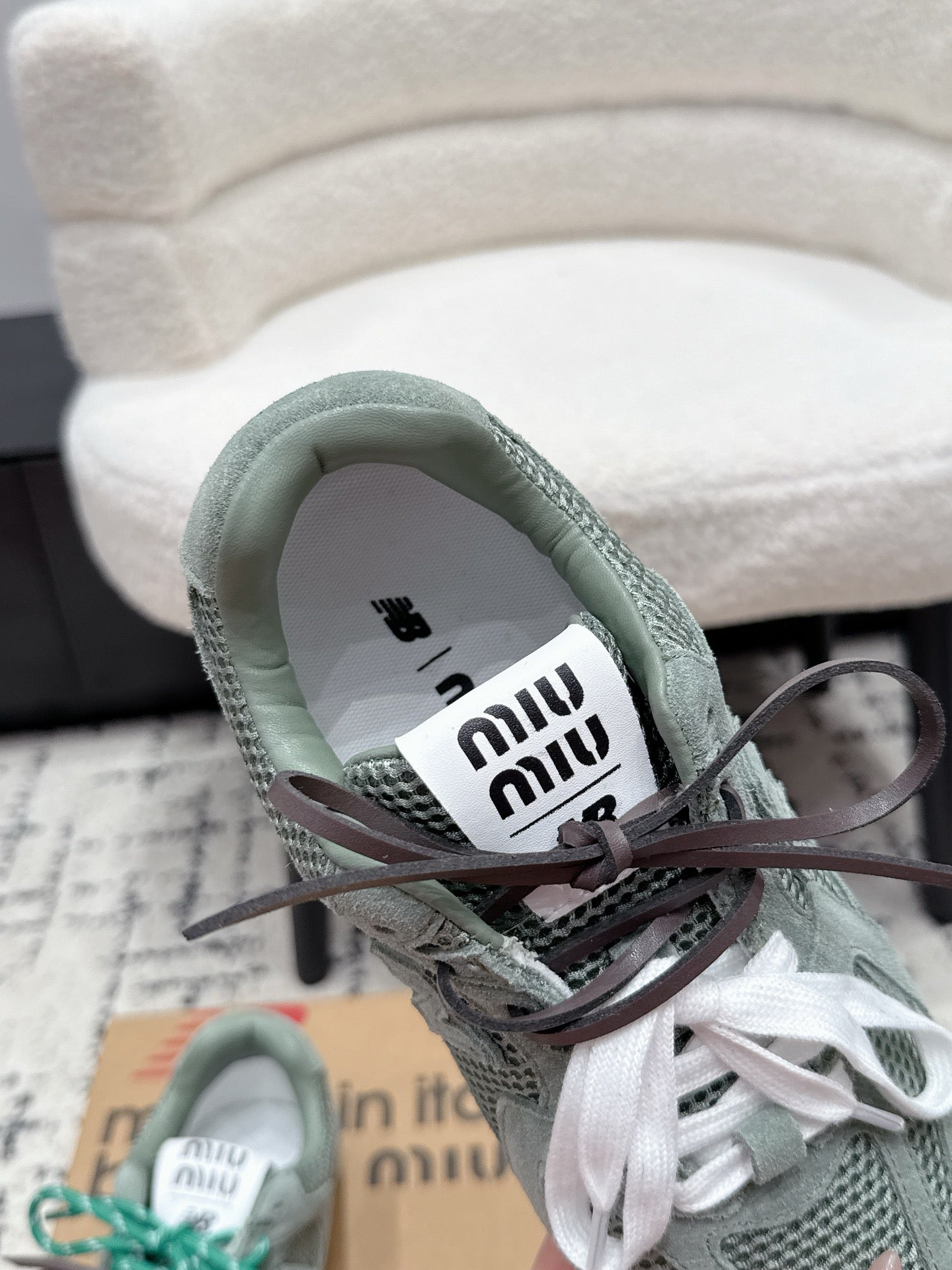 Miu 530 Casual Sneaker Teal Green Suede Mesh 880616
