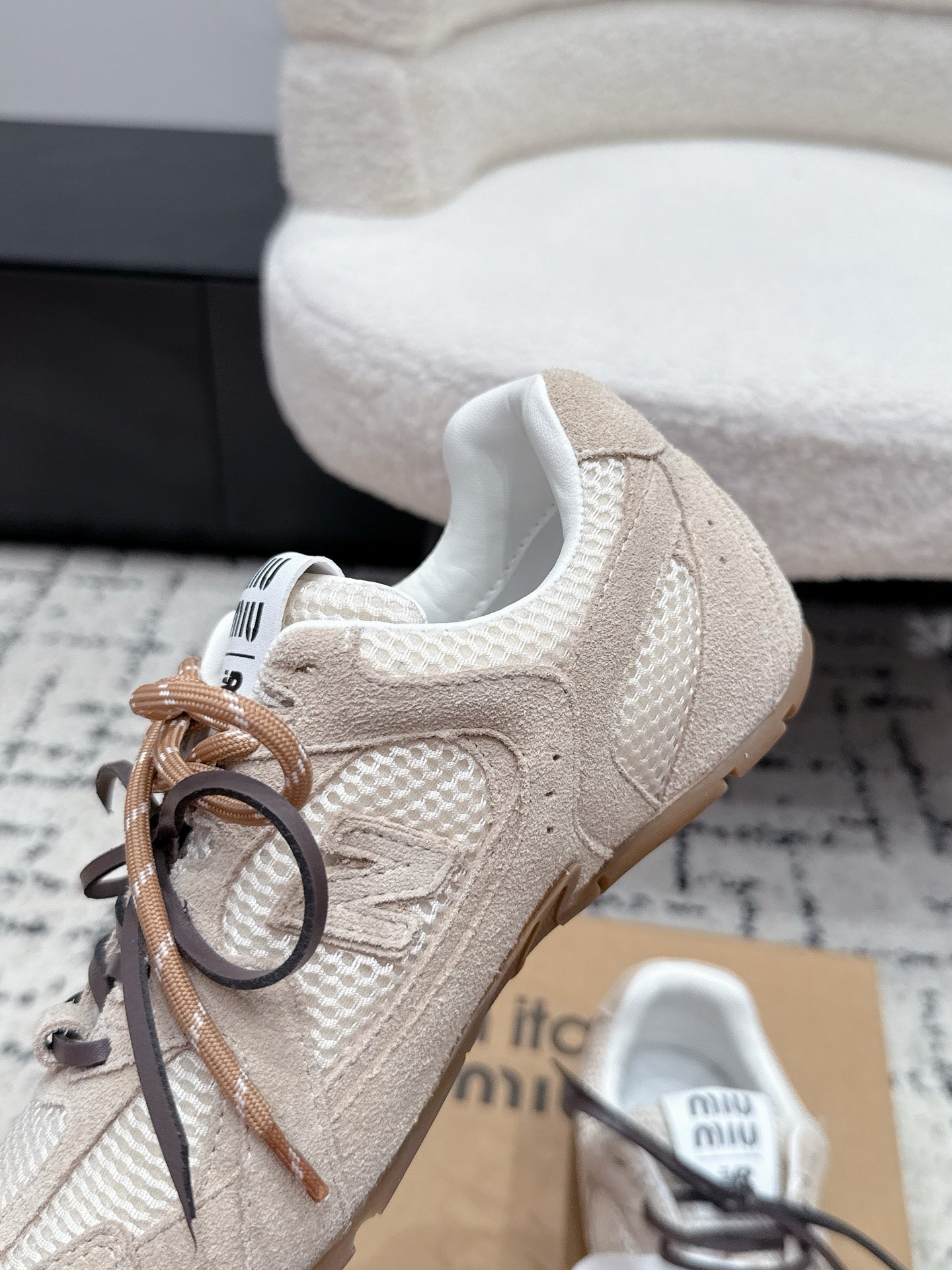 Miu 530 Casual Sneaker Light Grey White Suede Mesh 880617