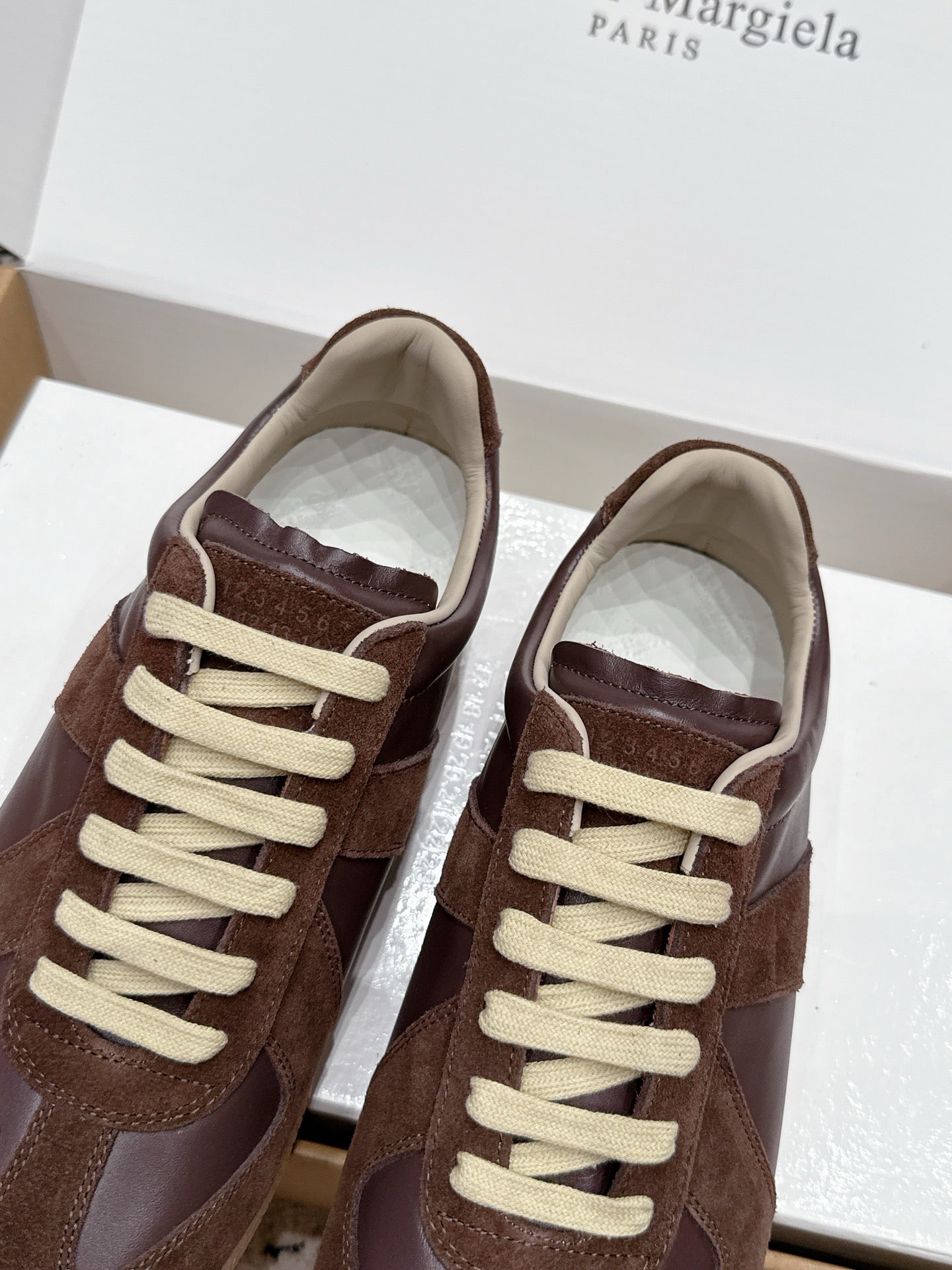 MM6 Replica Casual Sneaker Coffee Sheepskin Suede 881197