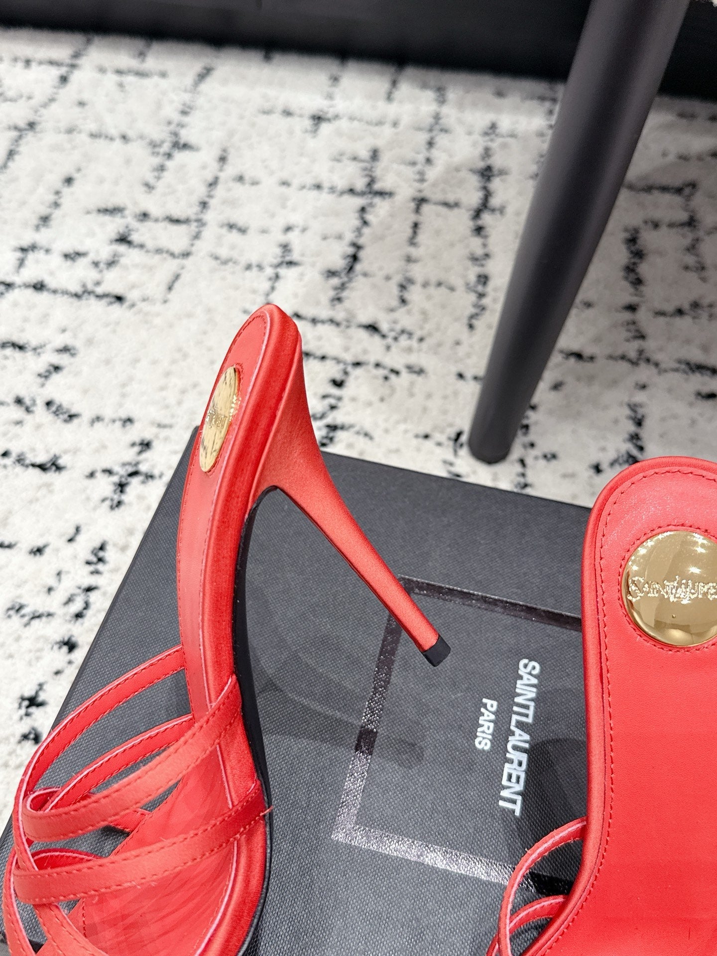 YSL Kate Mule 10.5cm Red Satin 847145