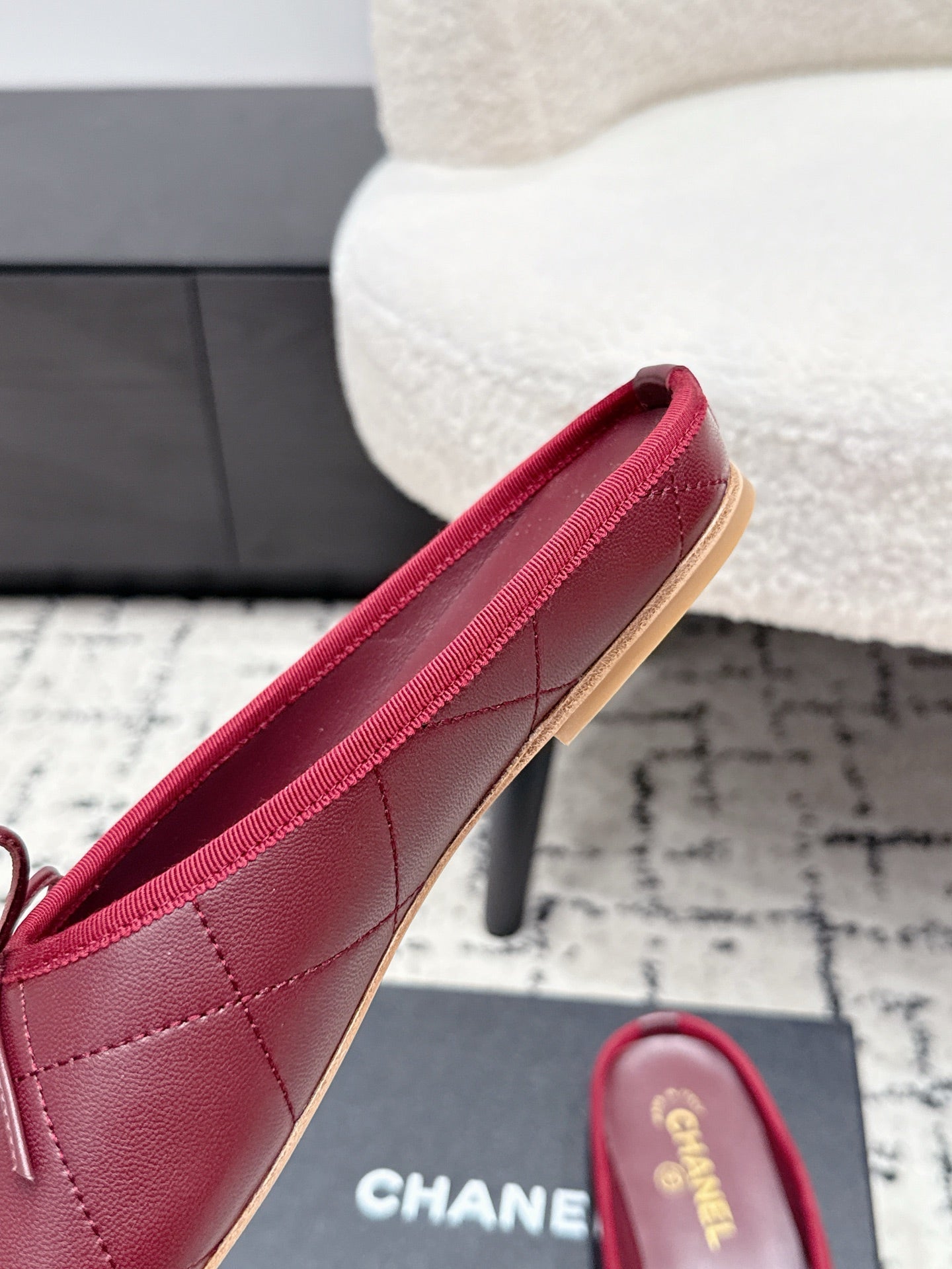 CC 26s Coco Beach Cambon Mule Burgundy Lambskin 847129