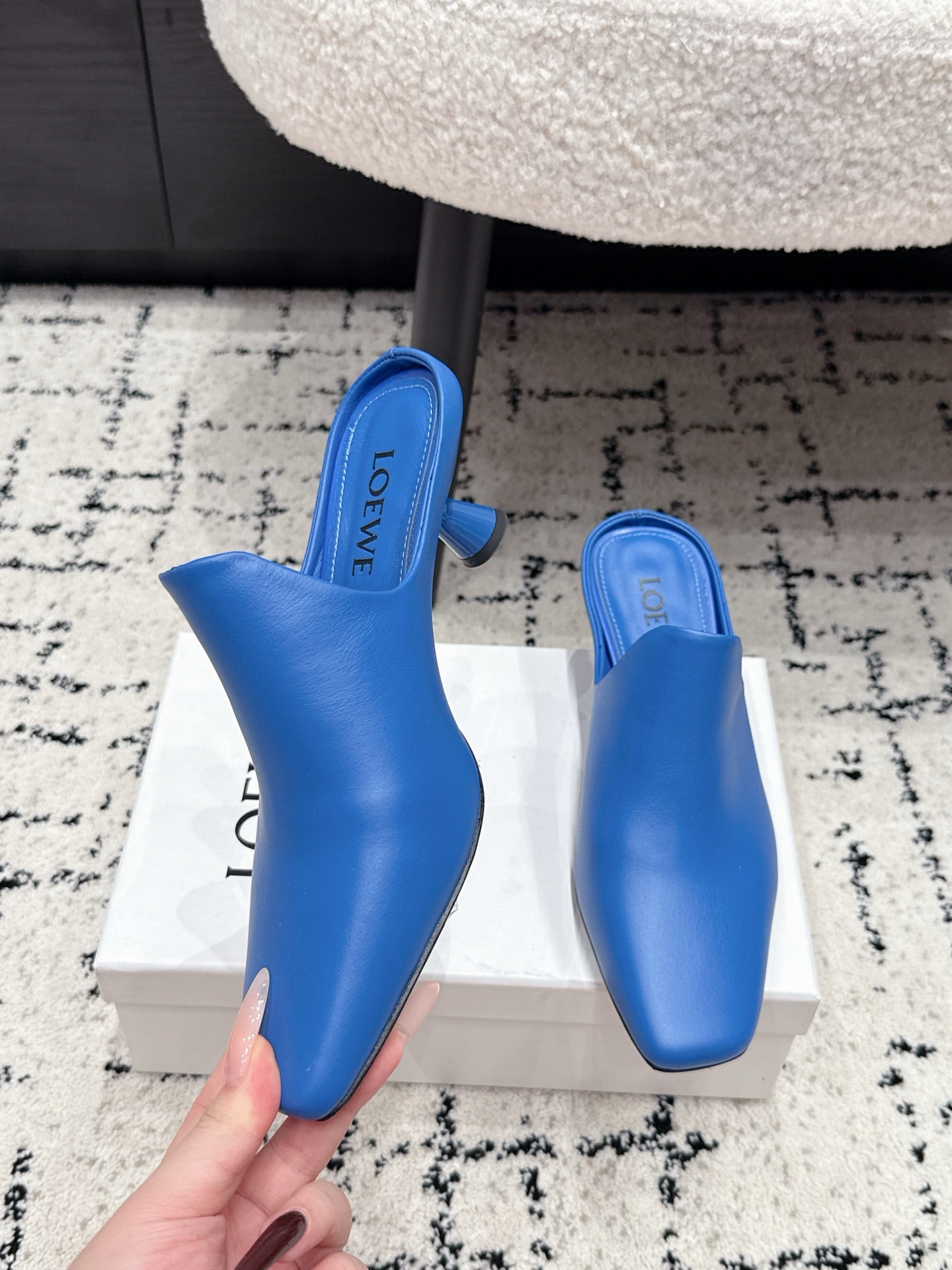 Loewe Emily Mule Blue Lambskin 880826