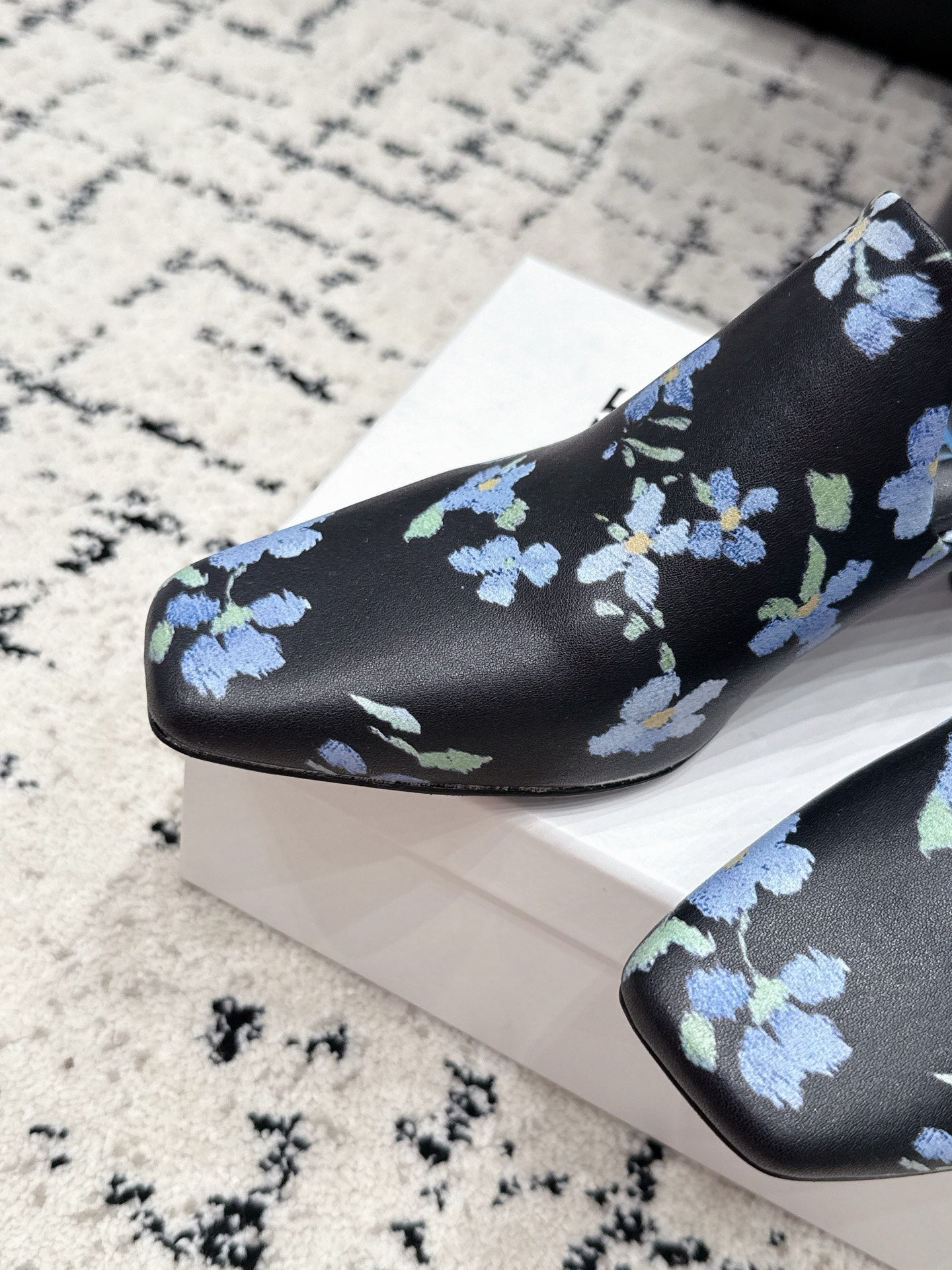 Loewe Emily Mule Black Printed Lambskin 880828