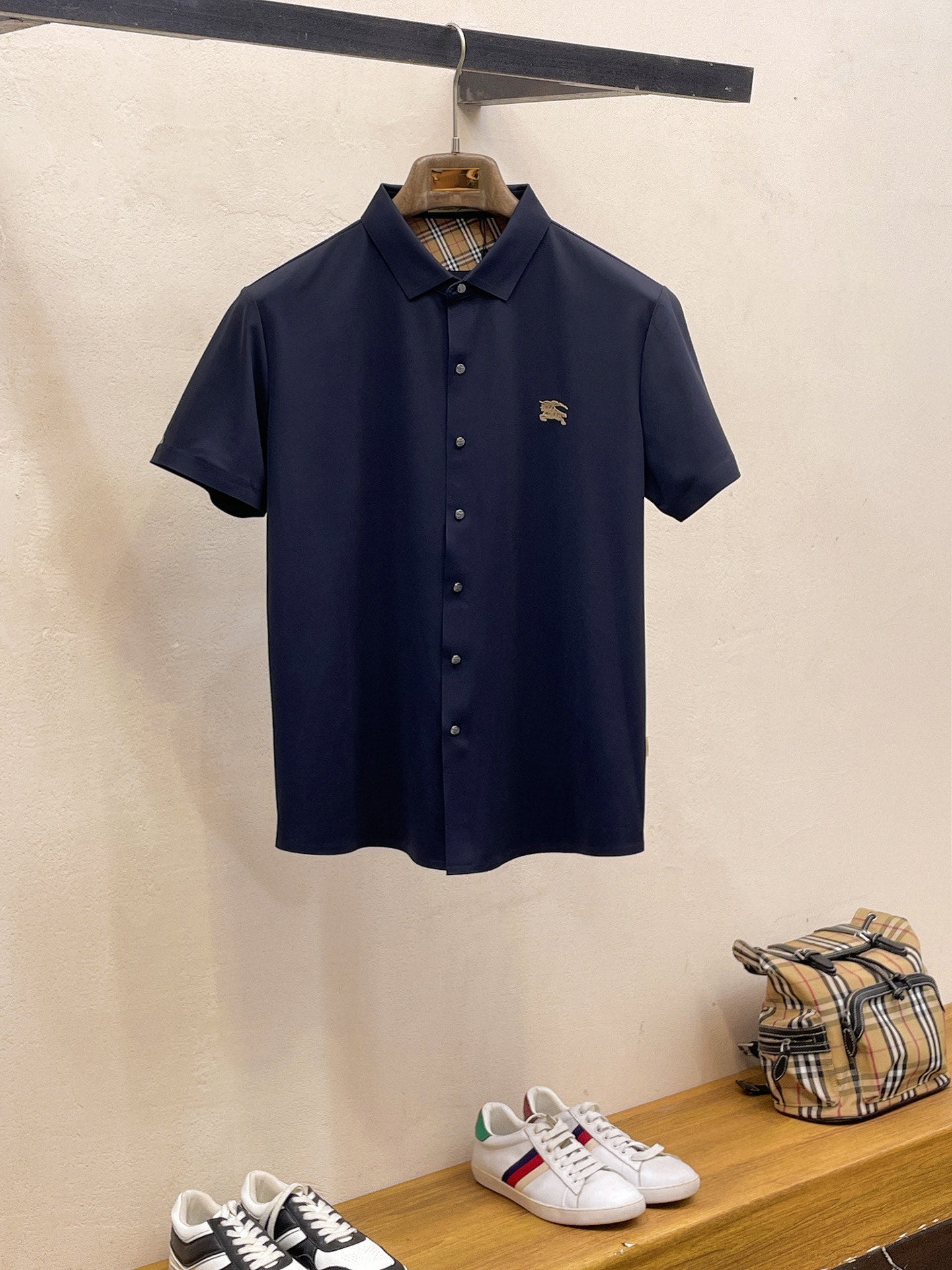 BRR Men Short-Sleeve Polo Shirt Black Silk