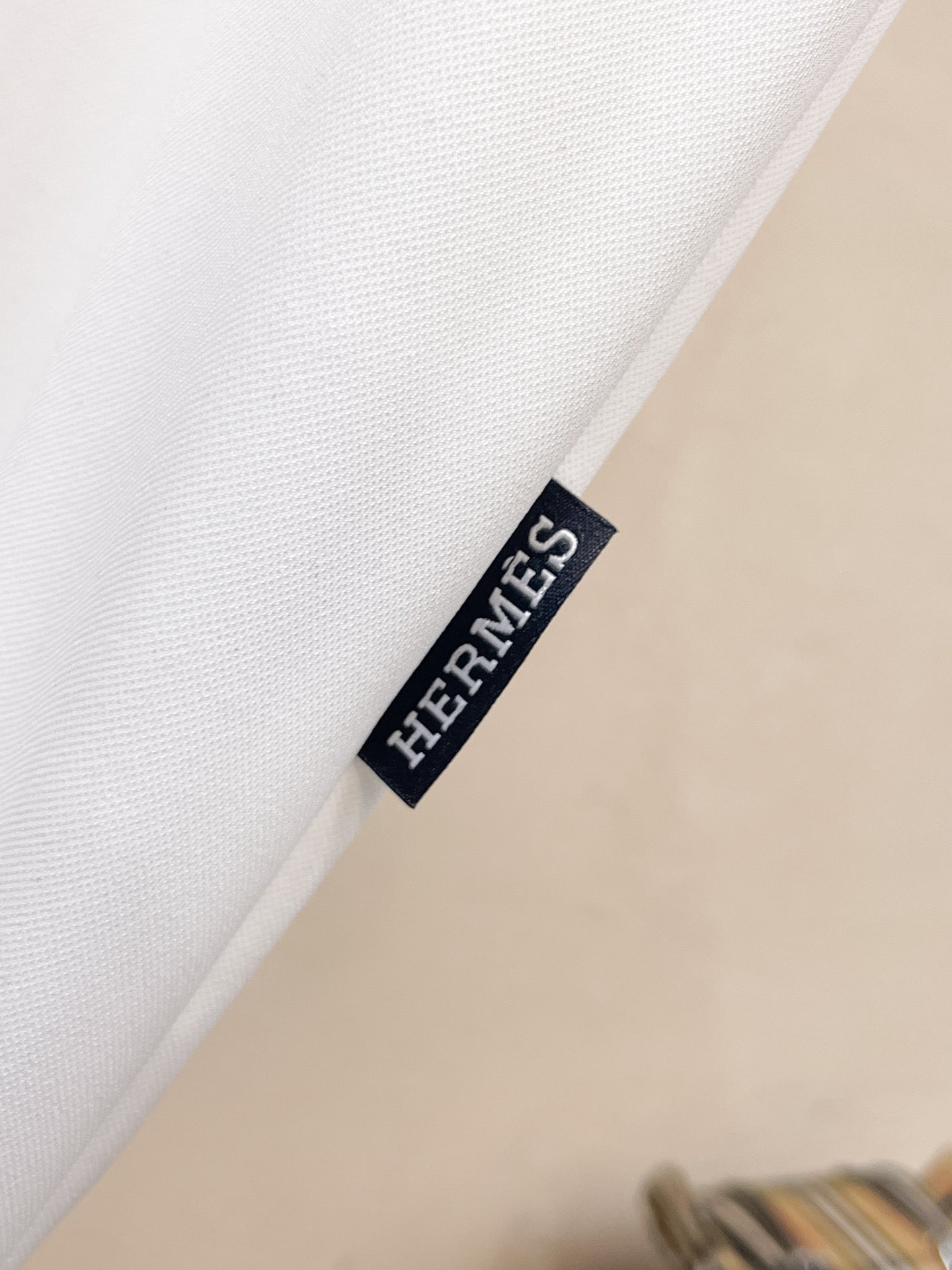 HM Men Short-Sleeve Polo Shirt White Silk