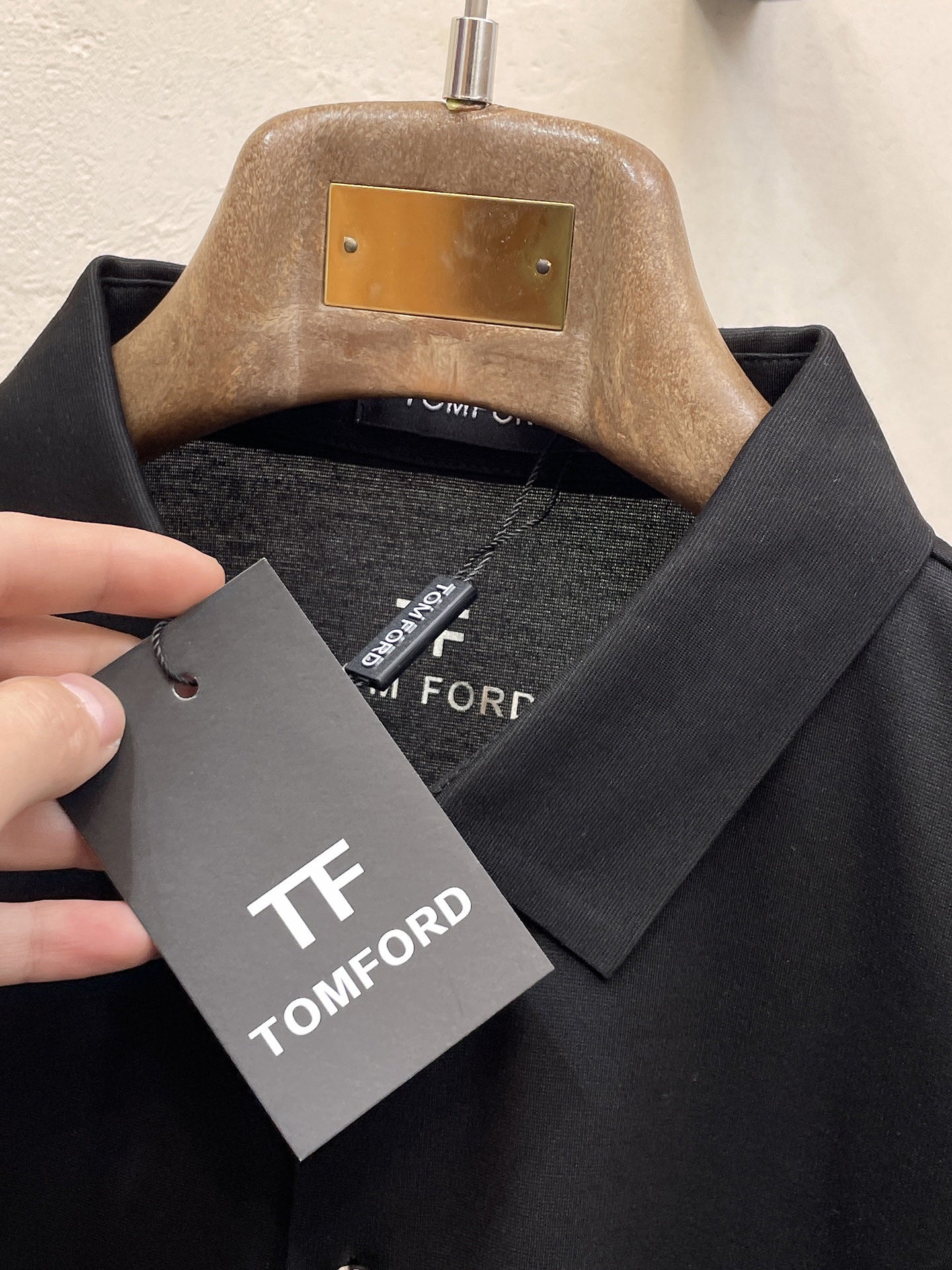 Tom Ford Men Short-Sleeve Polo Shirt Black Silk