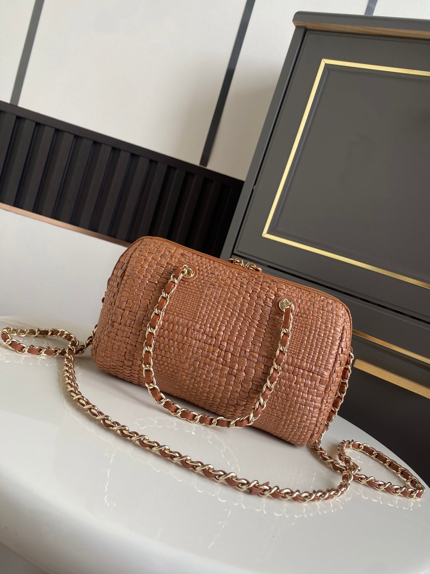 CC 26P AS4474 Mini Bowling Bag 18.5cm Brown Woven