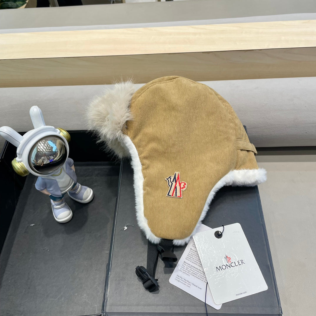 AVATOR HAT IN TORTILLA BROWN CORDUROY AND FLEECE-LINED 434985