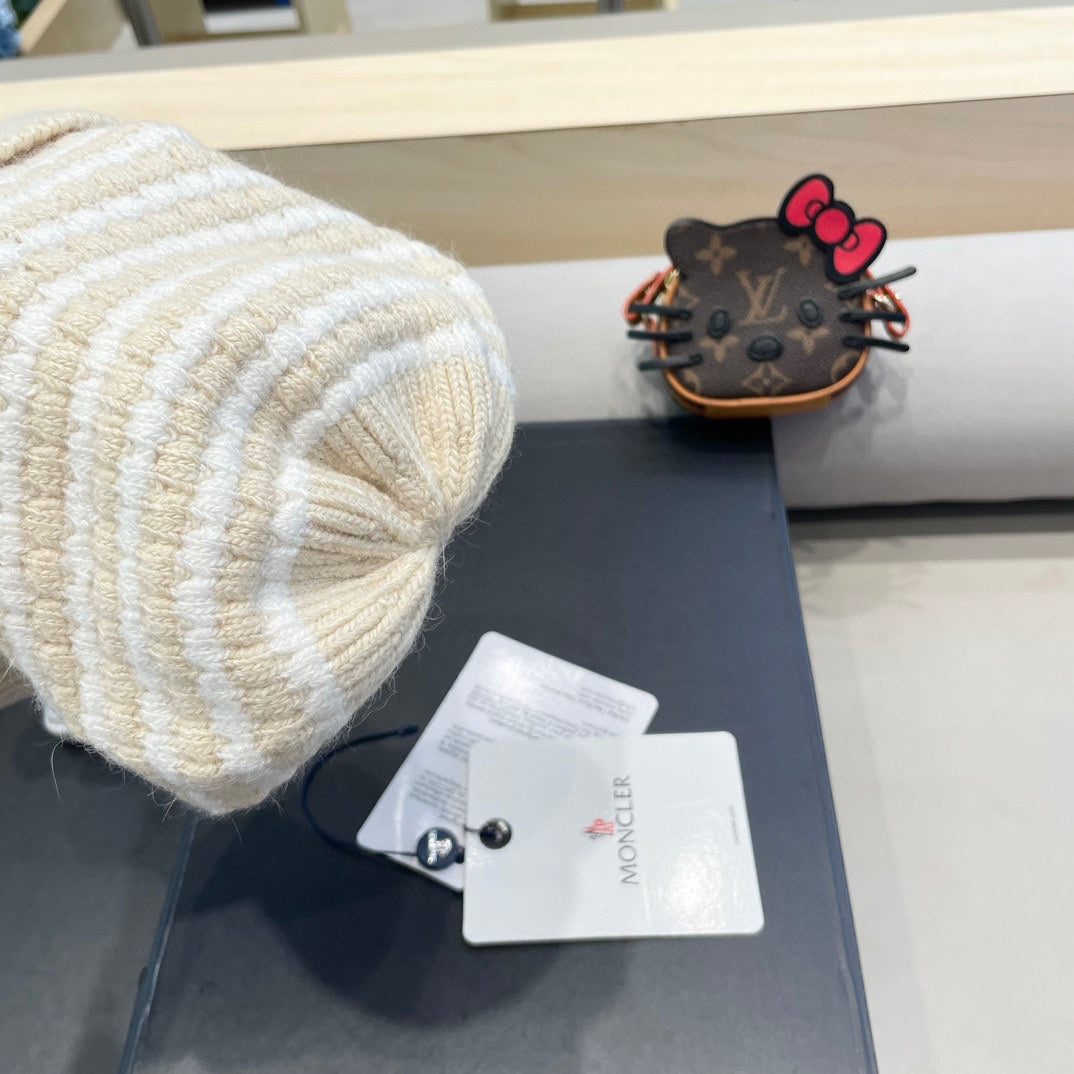 BEANIE HAT IN STELL BISQUE BEIGE MIX WHITE CASHMERE 436731