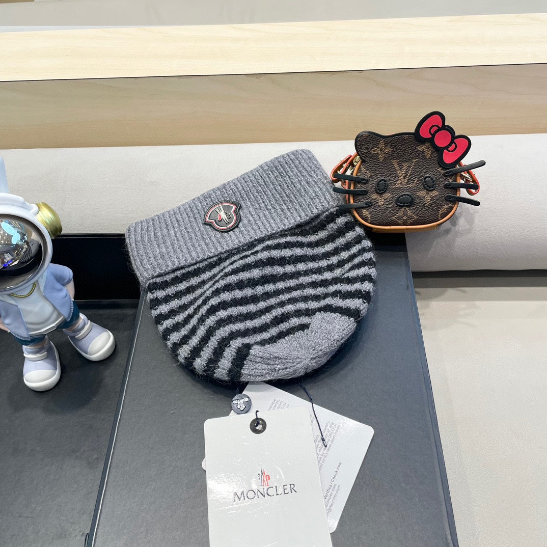 BEANIE HAT IN STELL GRAY MIX BLACK CASHMERE 436732