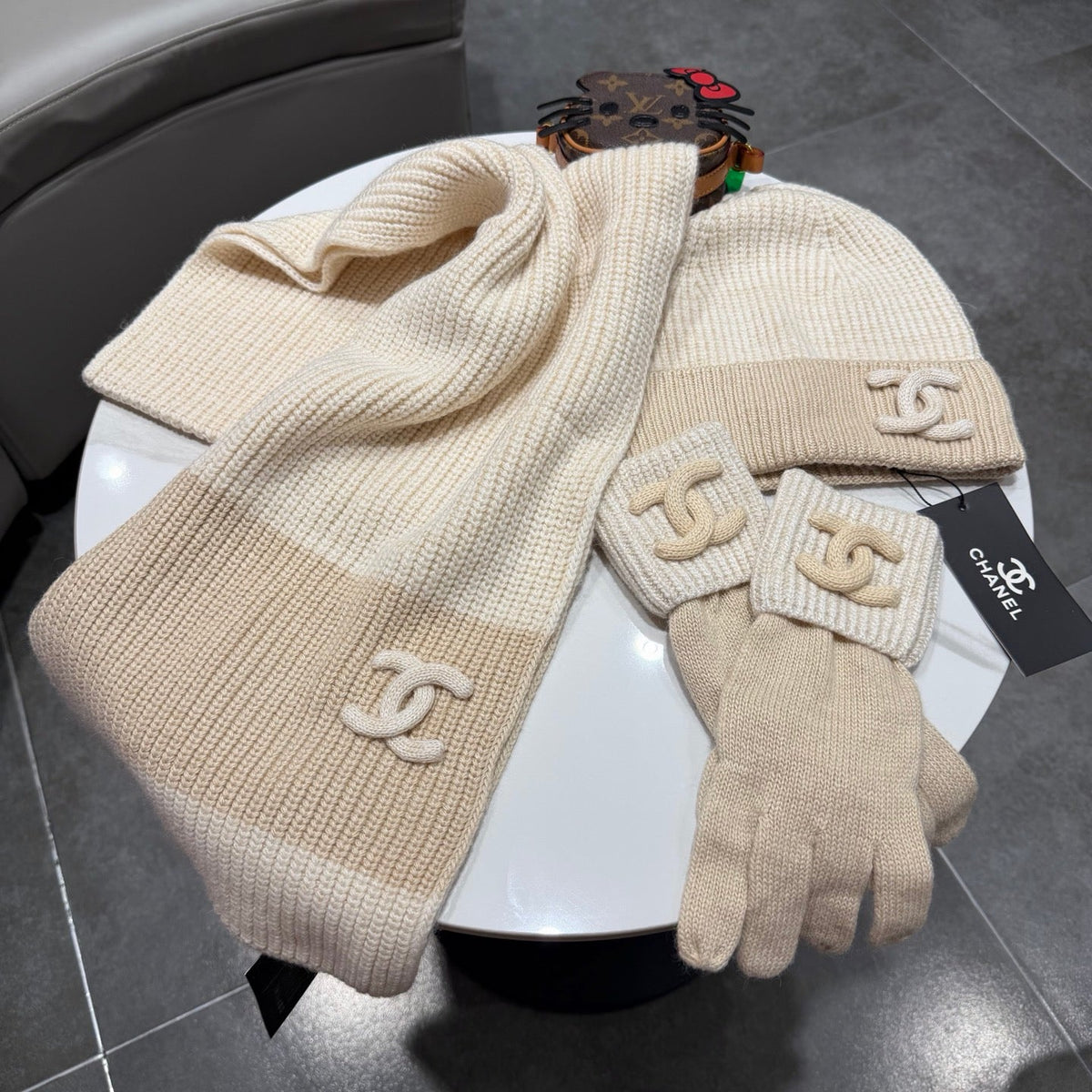 CC 26s Winter Knit Set Cream Beige Wool 499455