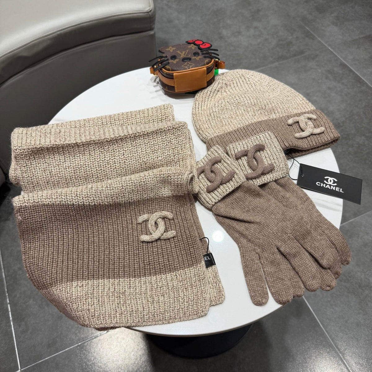 CC 26s Winter Knit Set Beige Brown Wool 499456