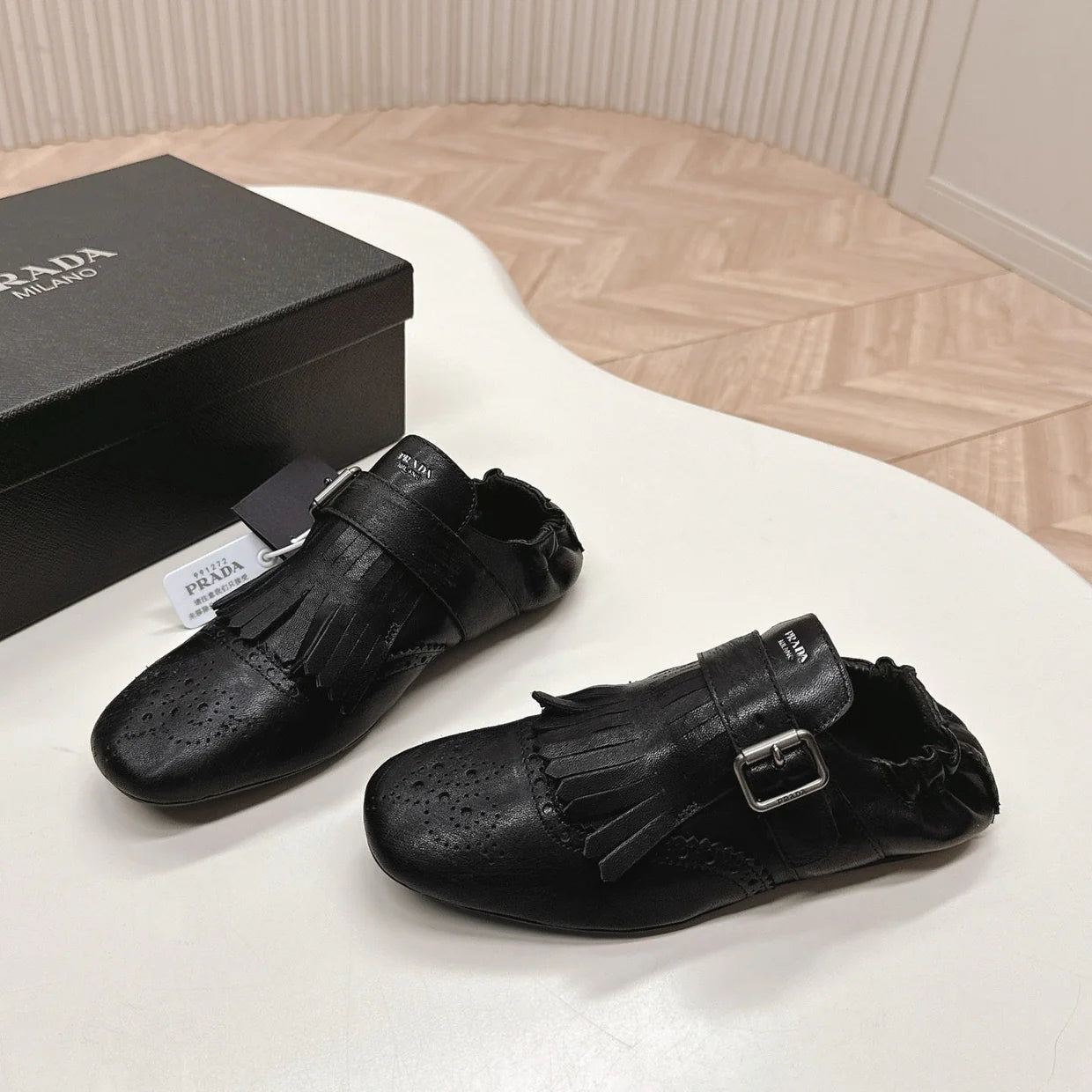 PRA 26S Ballet Flats Black Calfskin 600587