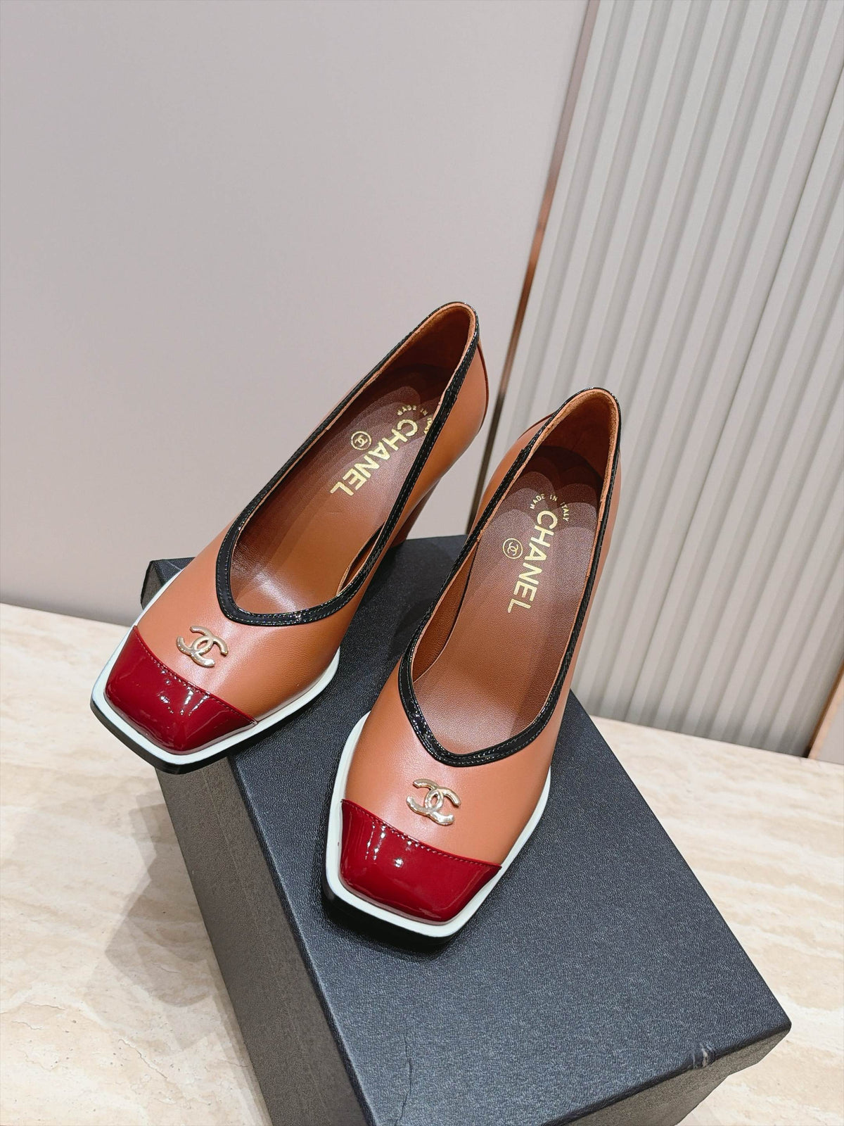 Chanel 2026 Block Heel Pumps Brown Leather 196233
