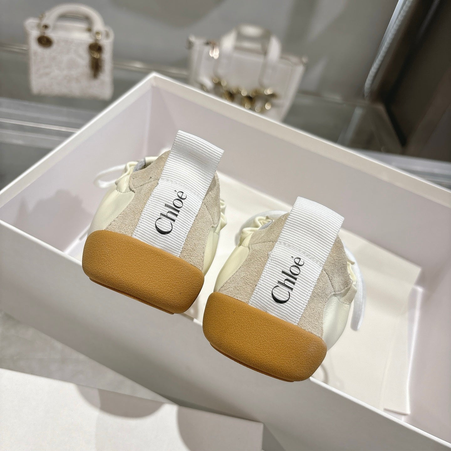 Chloe Sneaker casual shoes cream cowhide 518815