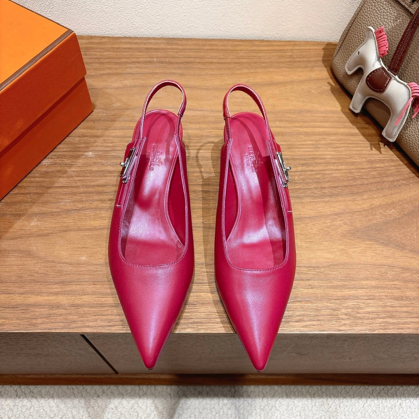 HM Lover Pump 40mm Rose Framboise Calfskin 429021