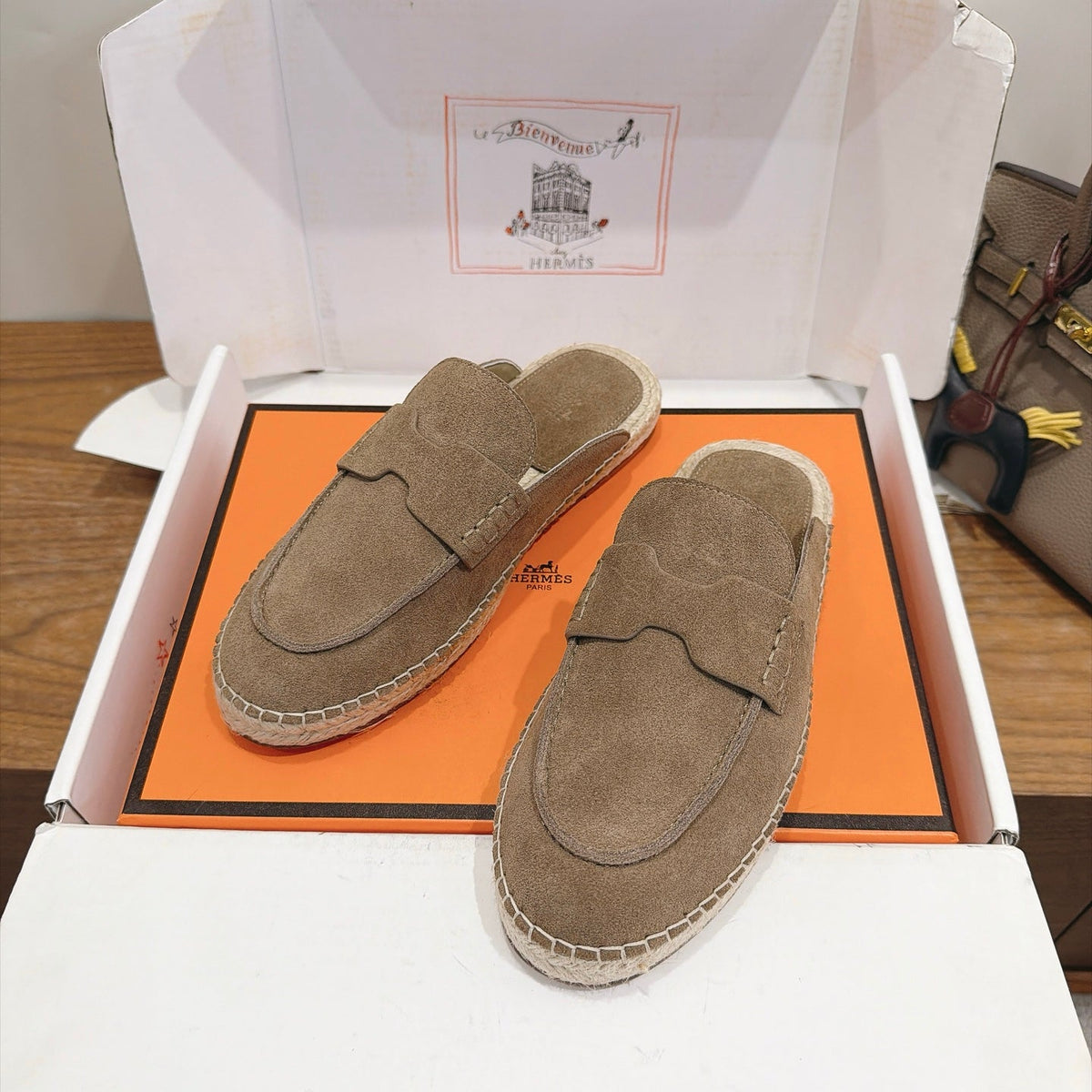 HM 26s Nil Espadrilles 1.5cm Taupe Suede 171343