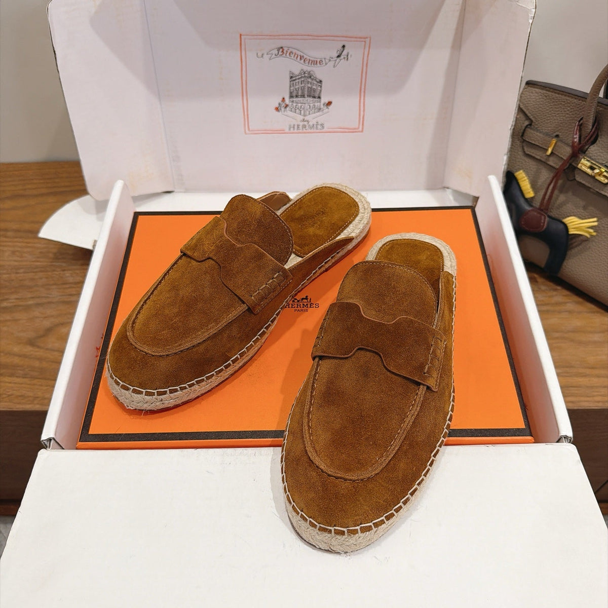 HM 26s Nil Espadrilles 1.5cm Light Brown Suede 171352