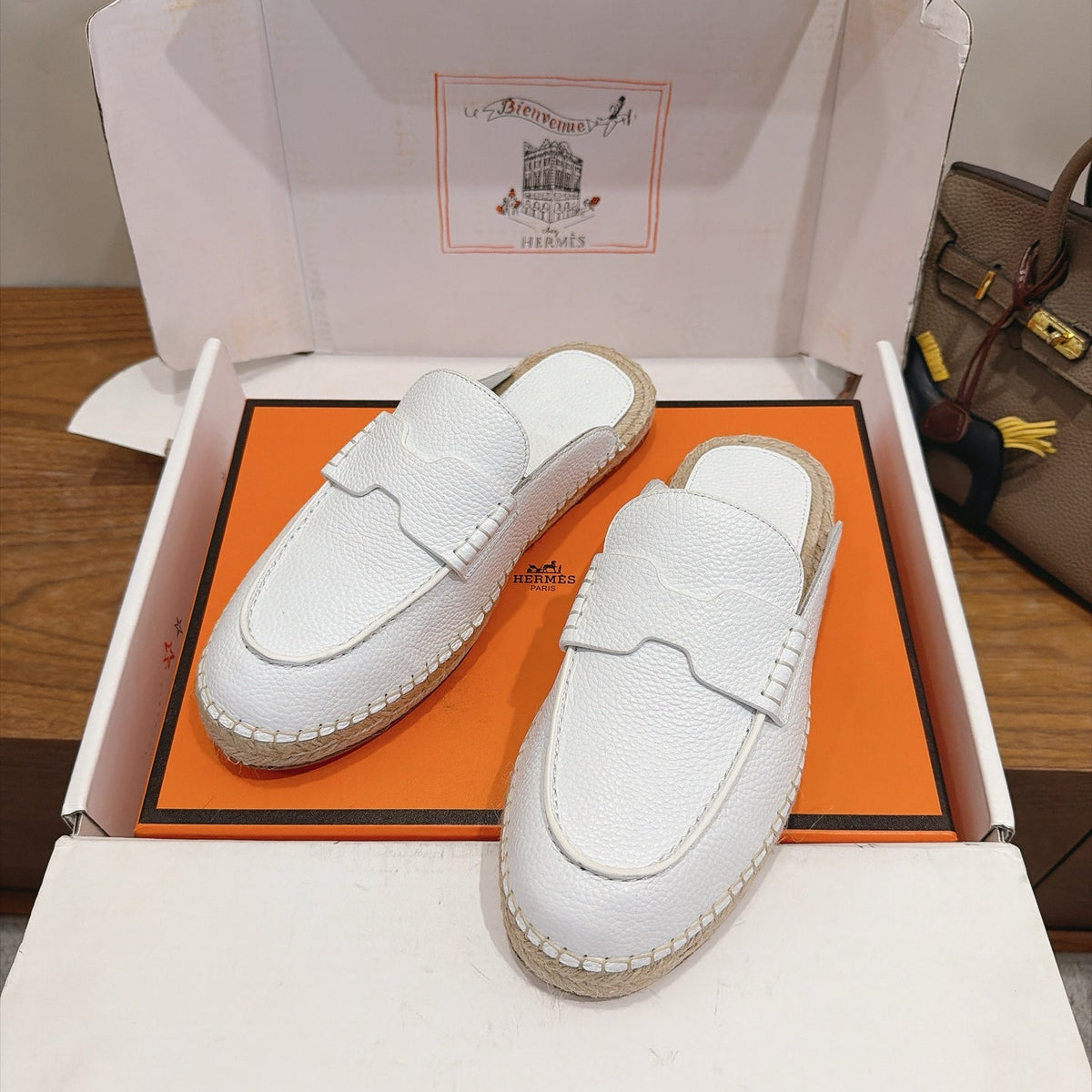 HM 26s Nil Espadrilles 1.5cm White Leather 171355