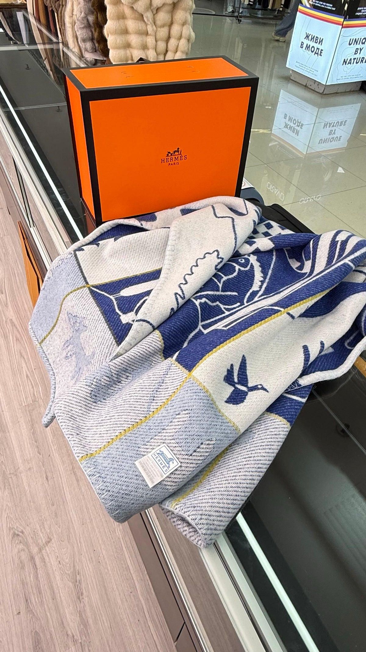 Hermes 26s Avalon Epopee Blanket Blue 528162