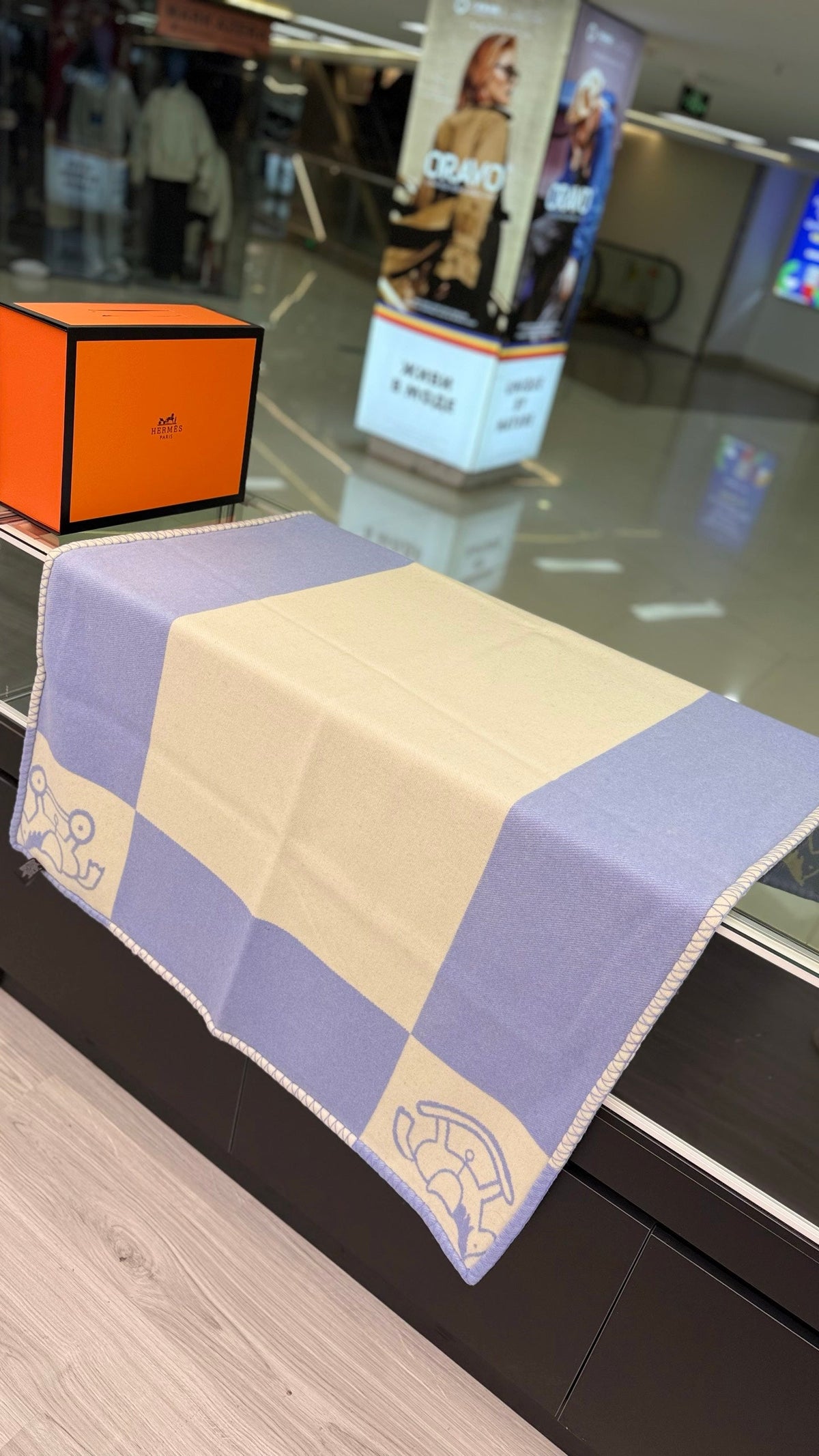 Hermes 26s Adada Avalon Blanket Blue 528164