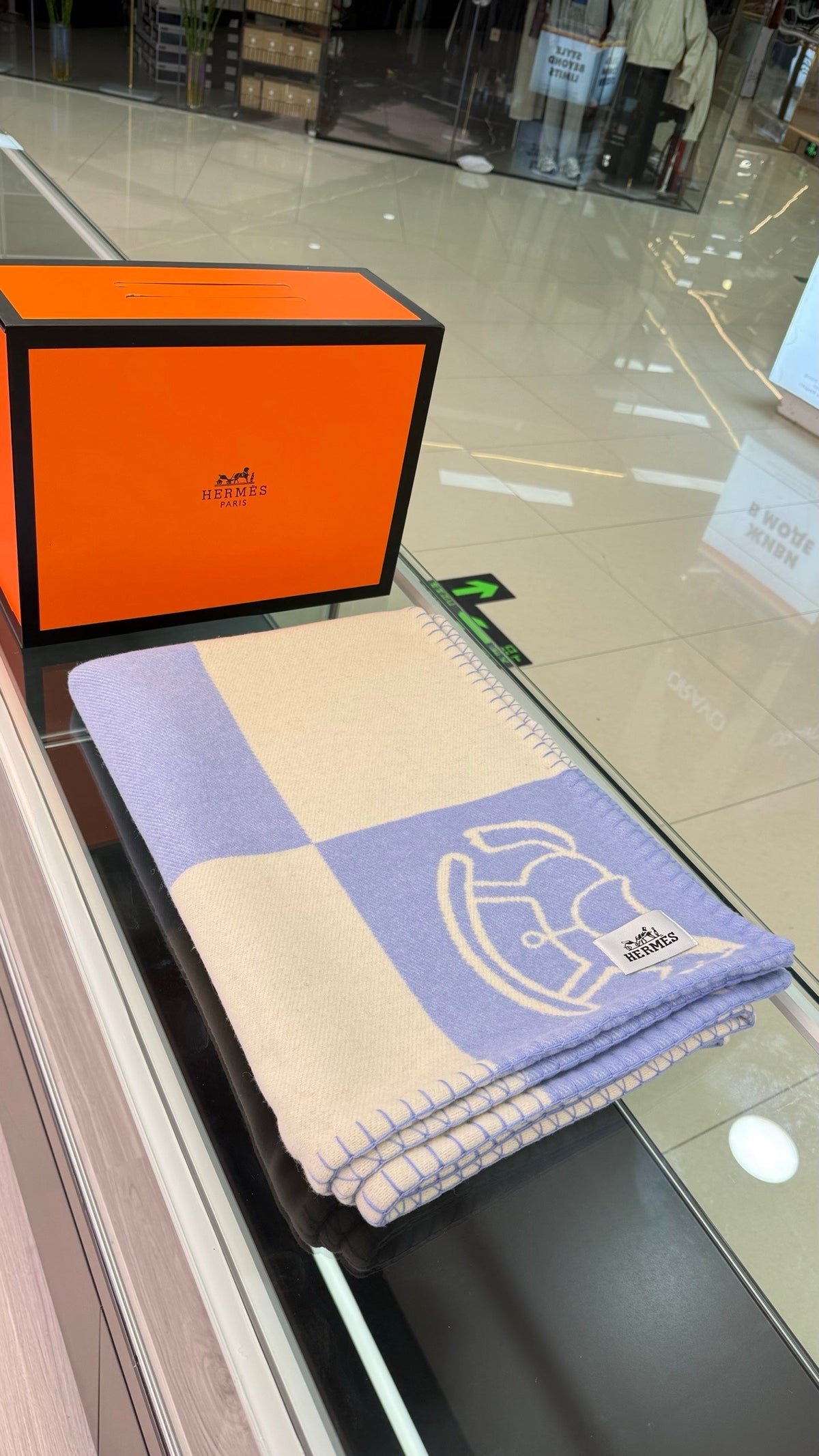 Hermes 26s Adada Avalon Blanket Blue 528164