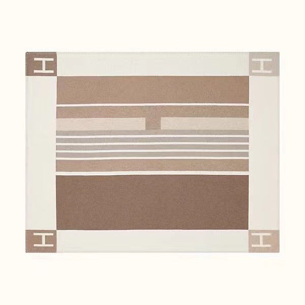 Hermes 26s Avalon Blanket 140x170cm Brown Wool 528151