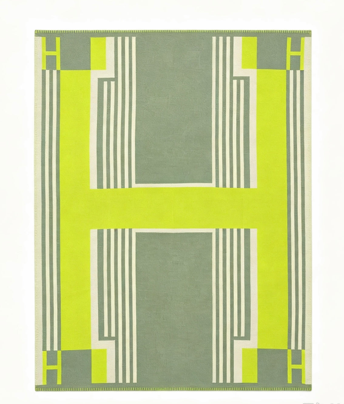 Hermes 26s Ithaque Blanket 135x175cm Green Wool 528152