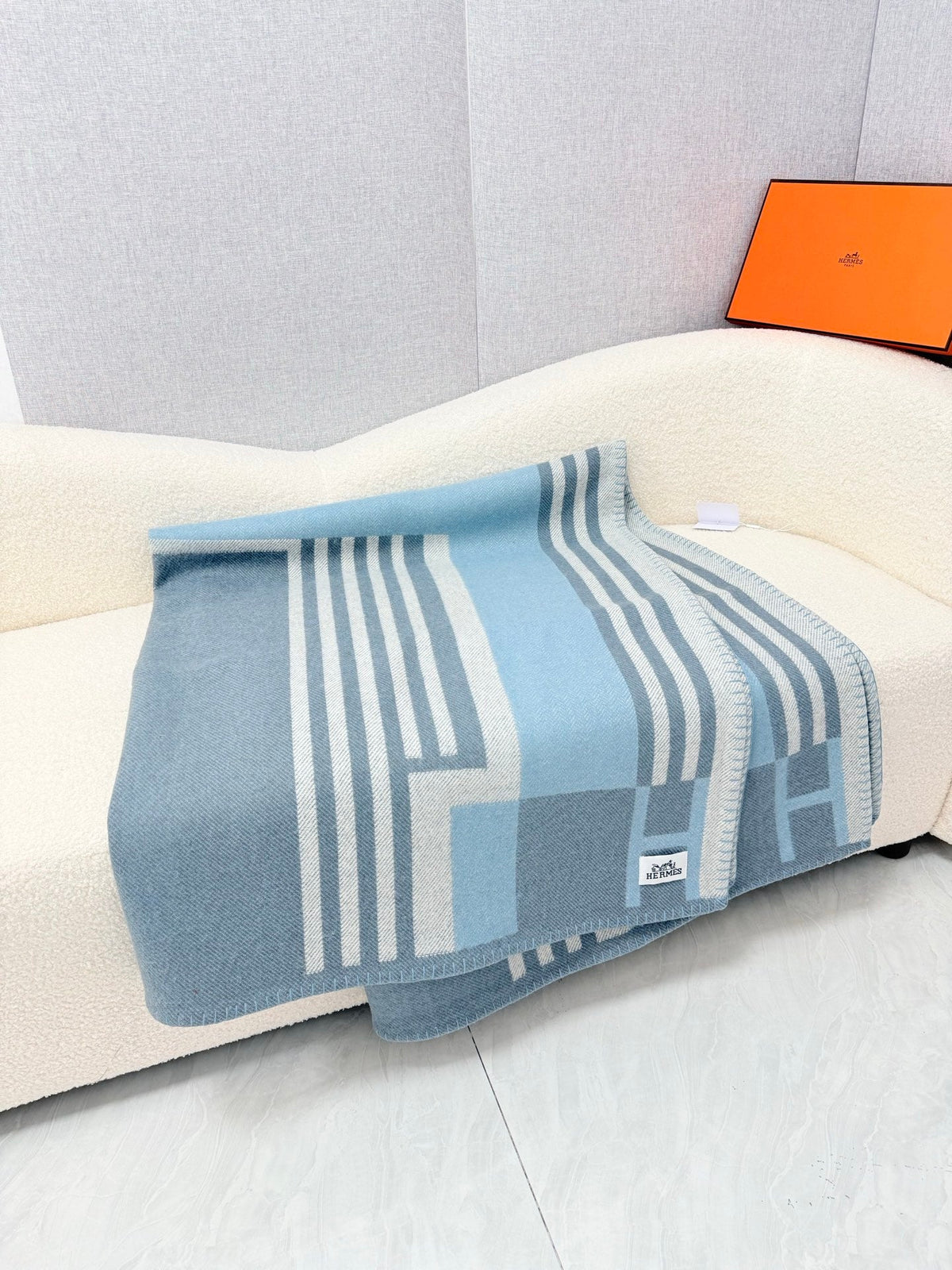 Hermes 26s Ithaque Blanket 135x175cm Bleu Wool 528153