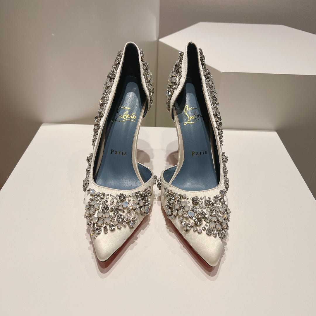 CL 25 Pump High Heels 100mm Silk and Sheepskin 240506