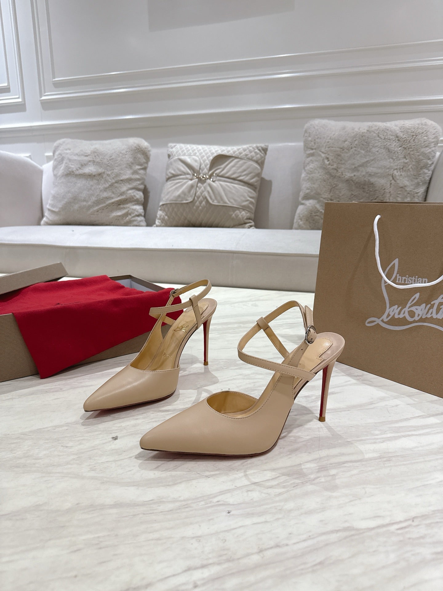 CL 25 Slingback Beige Gloss Calf Patent Leather 307522