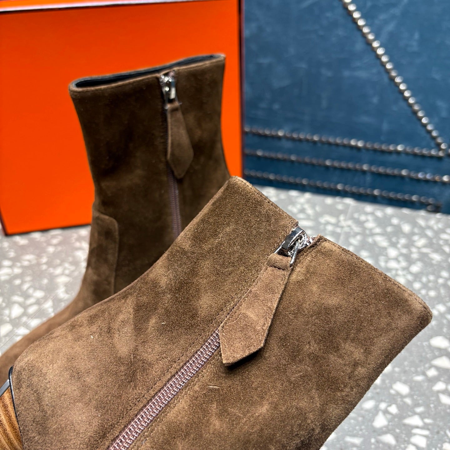 HM Lisa Ankle Boots 80mm Brown Suede 531559