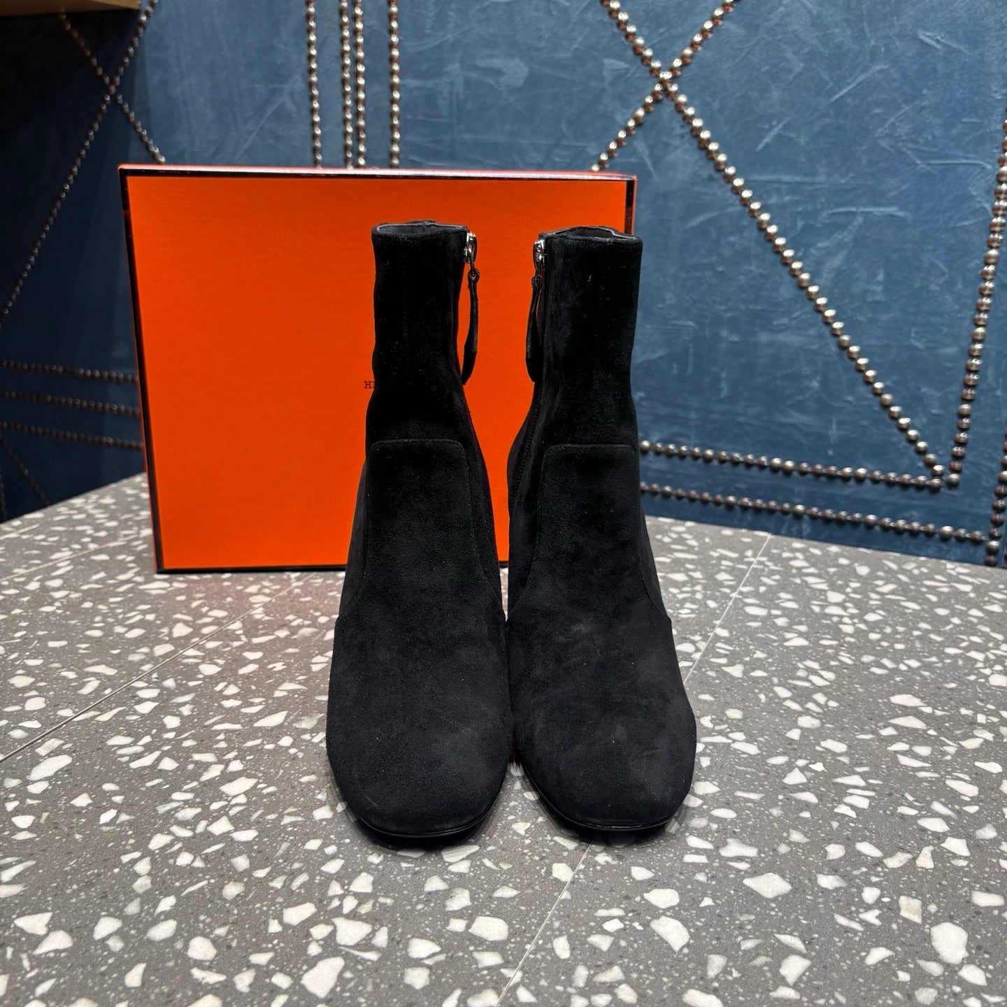 HM Lisa Ankle Boots 80mm Black Suede 531560