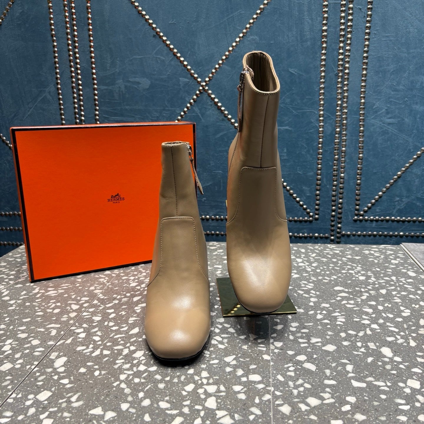 HM Lisa Ankle Boots 80mm Pale Tan Cowhide 531564